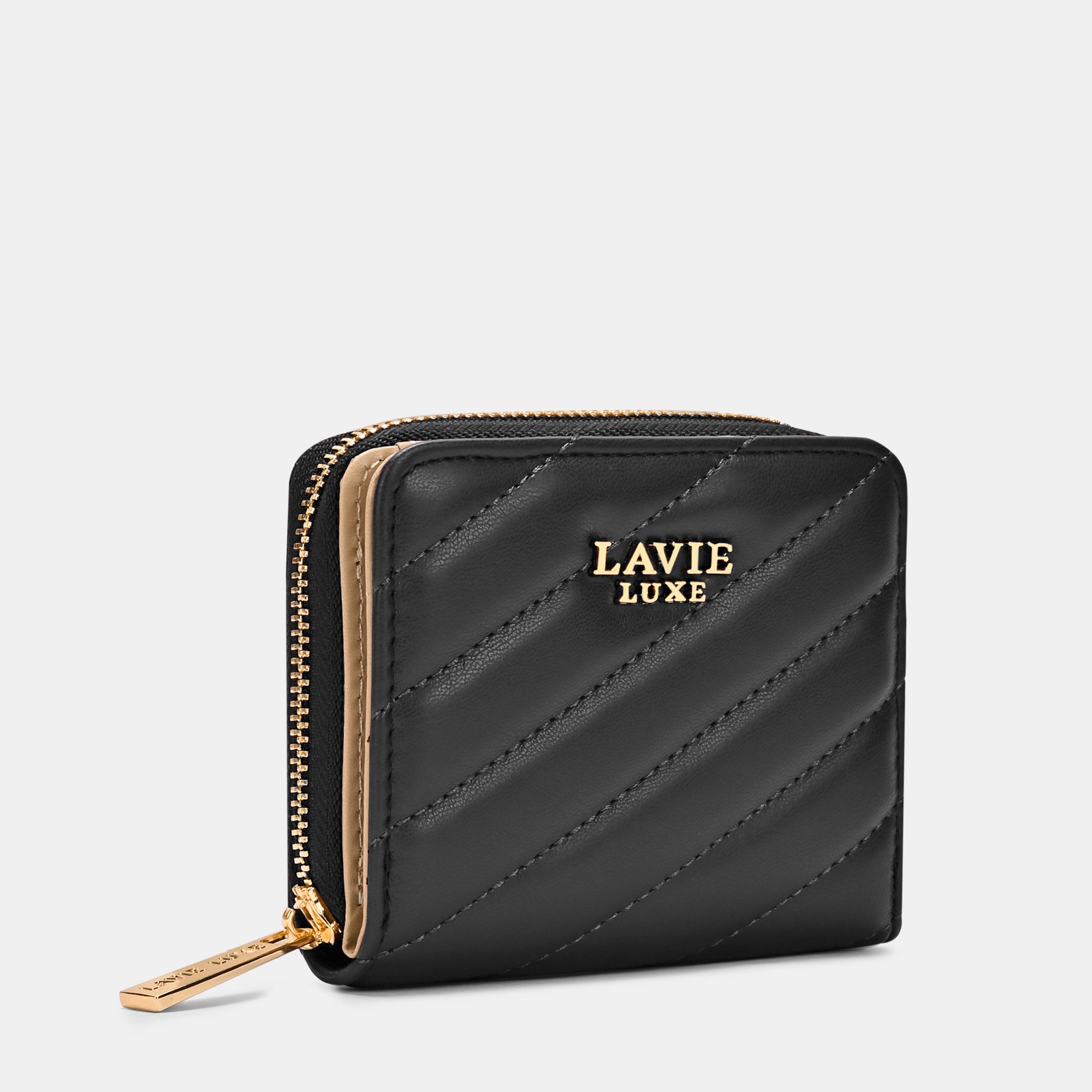 Diagonal Flap25 Small Zip Wallet