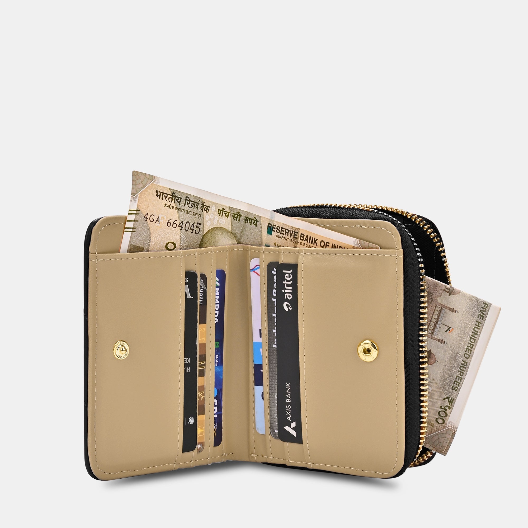 Diagonal Flap25 Small Zip Wallet