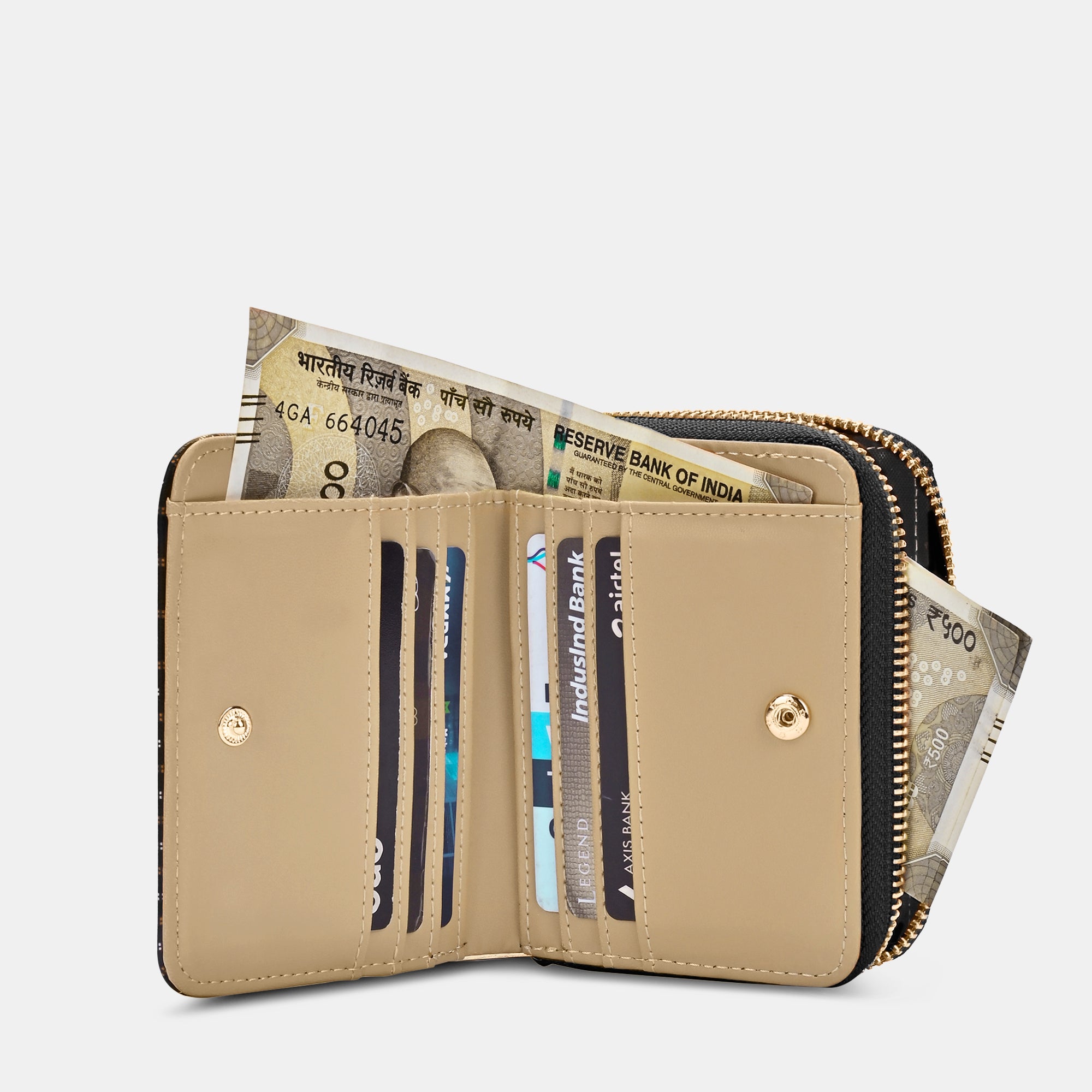 Mono Flap25 Small Zip Around Small Wallet