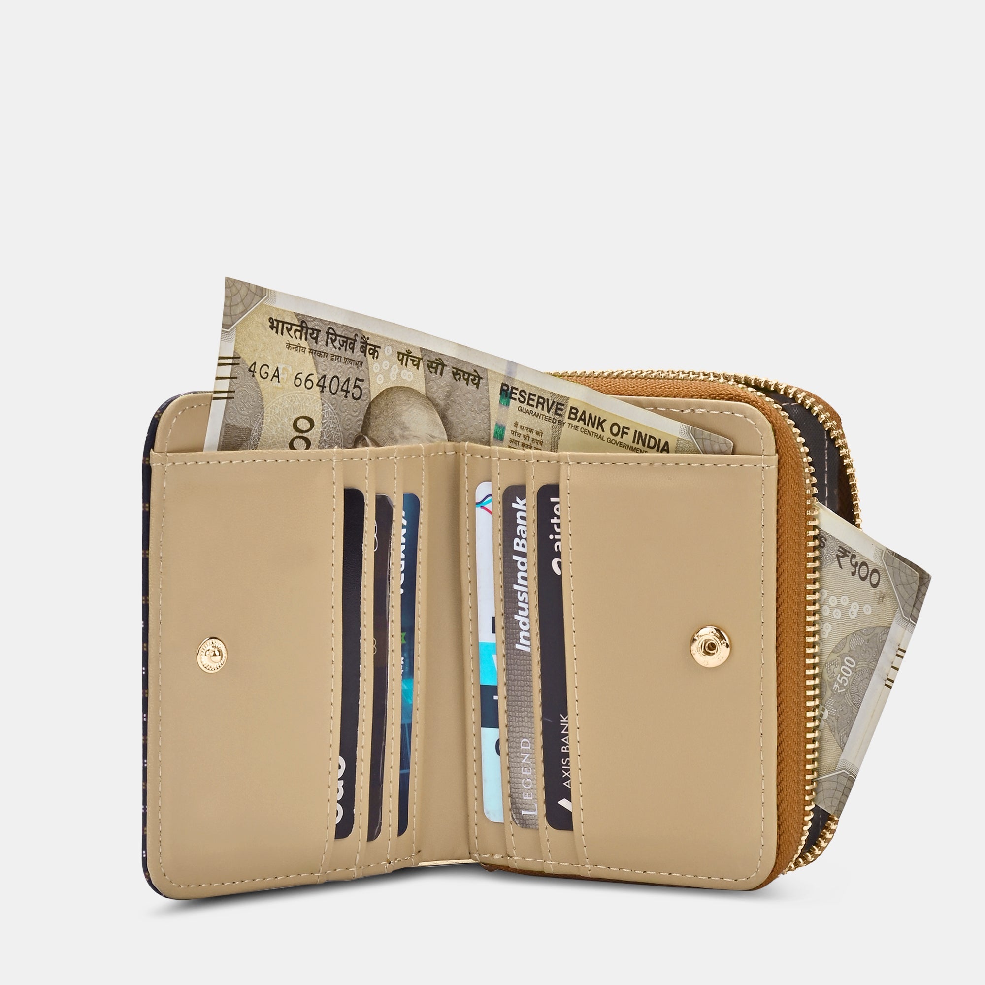Mono Flap25 Zip Around Small Wallet