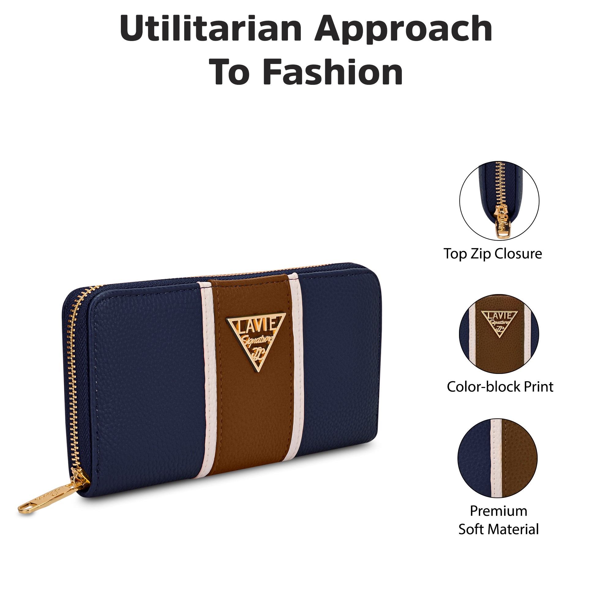 Colourblock Berlin Large Zip Around Wallet