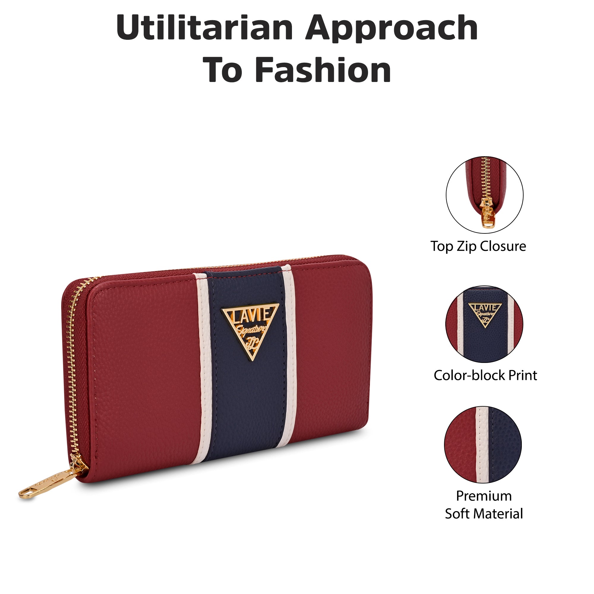 Colourblock Berlin Large Zip Around Wallet