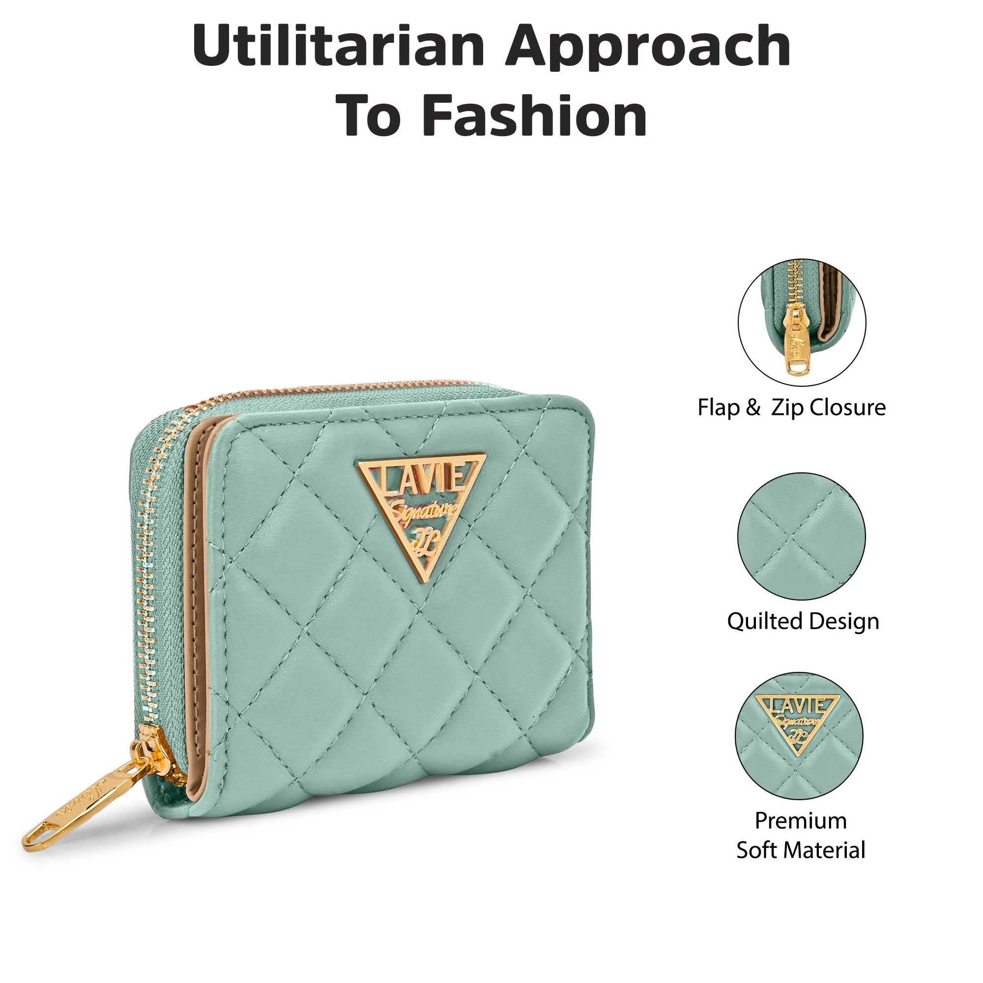 Quilt Derby Flapzip Around Small Wallet