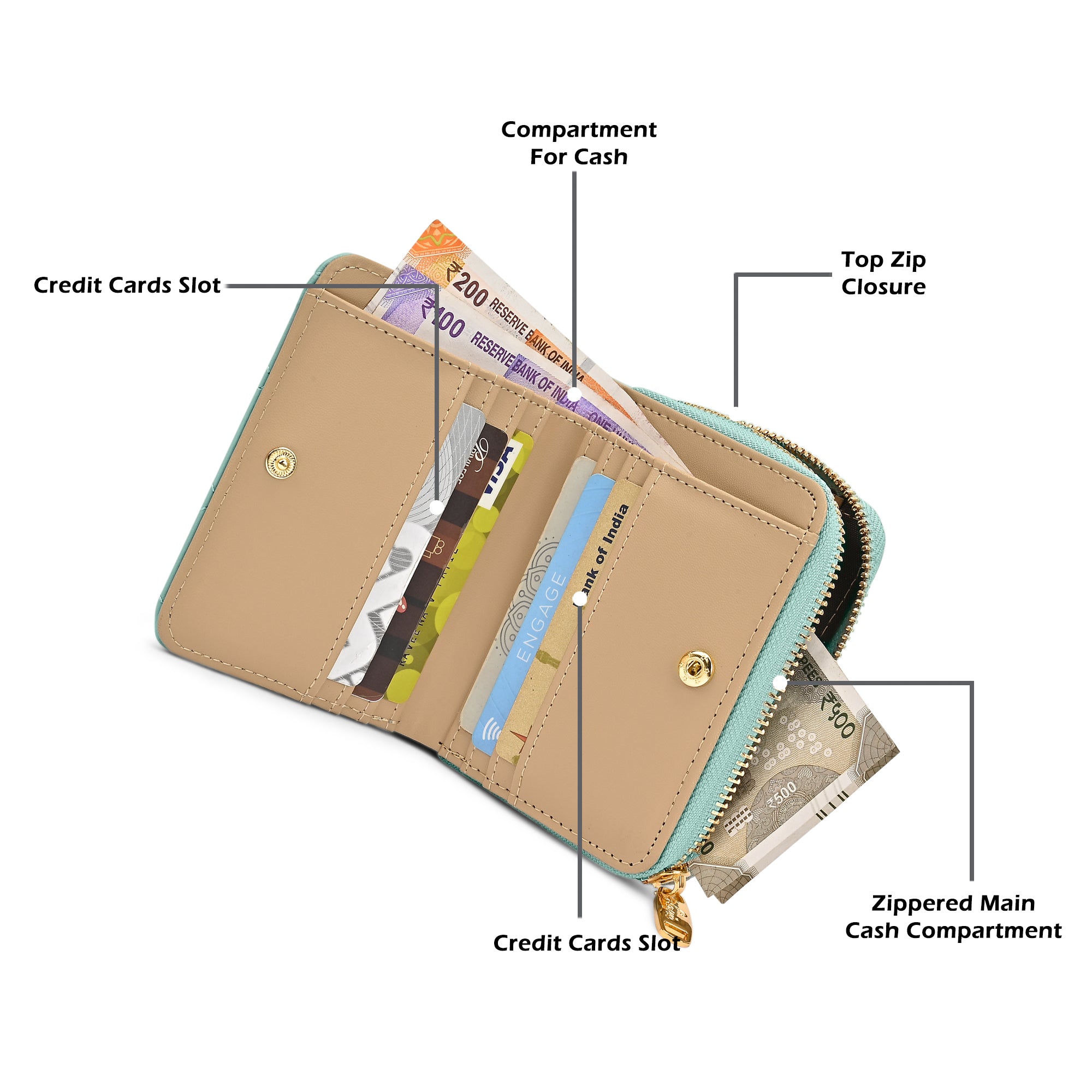 Quilt Derby Flapzip Around Small Wallet