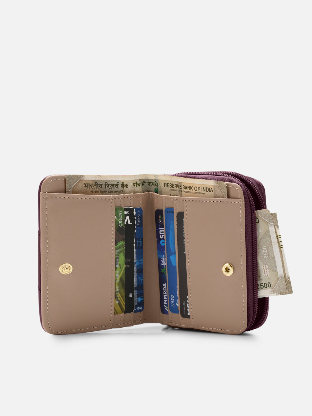 Diagonal Flap25 Small Zip Wallet