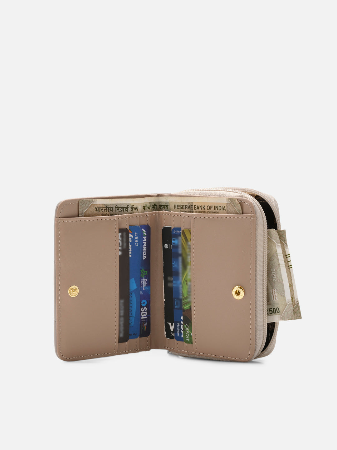 Diagonal Flap25 Small Zip Wallet