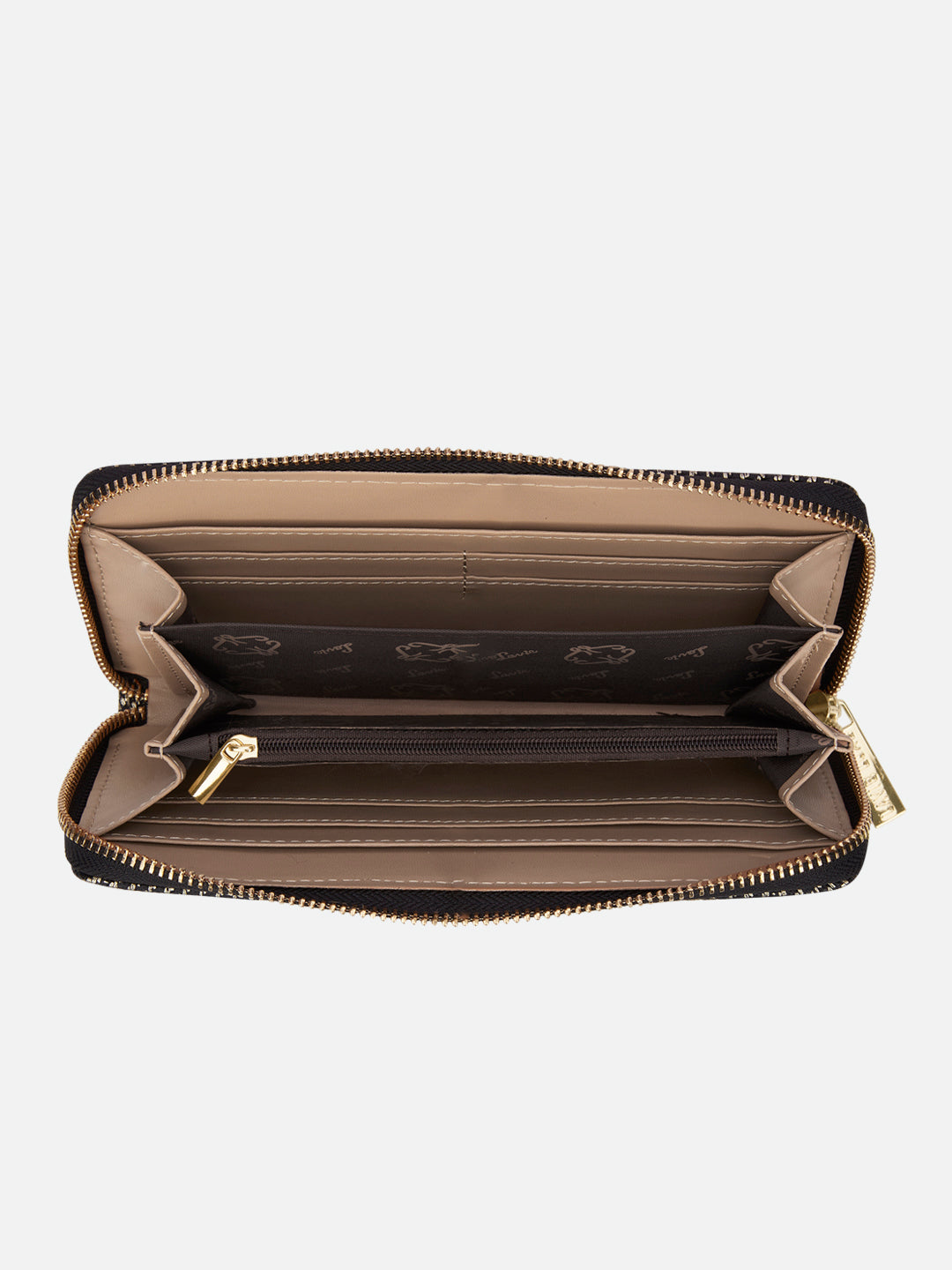 Glam Sacy Large Zip Around Wallet Black