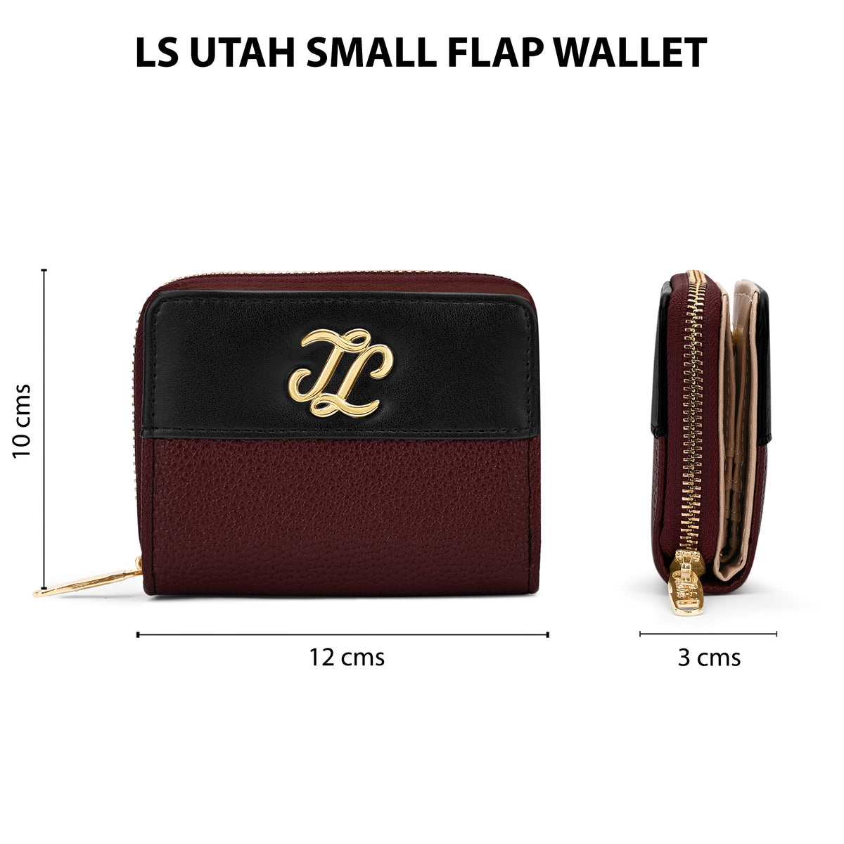 Utah Colourblock Flap Small Zip Around 'S Ladies Wallet Maroon