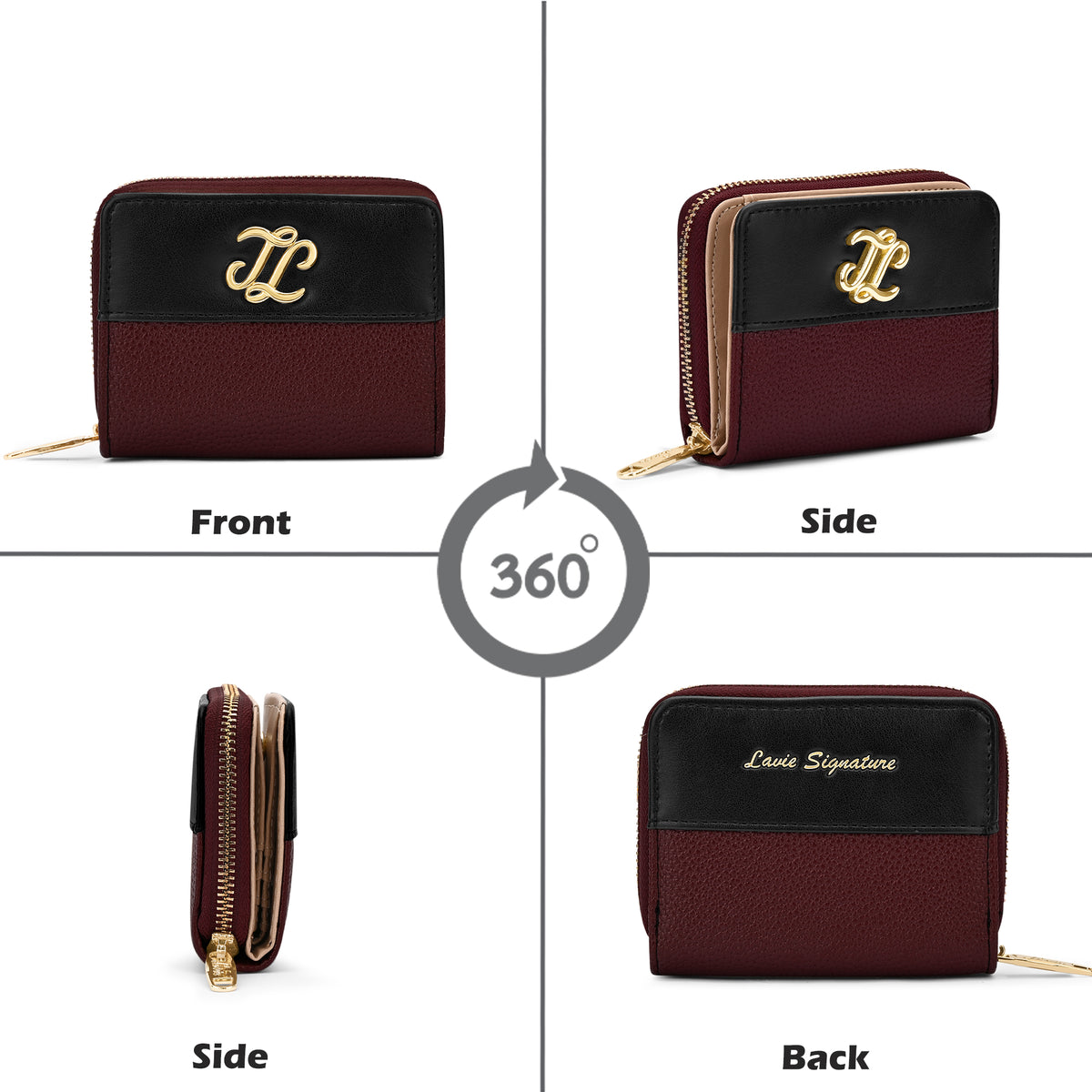 Utah Colourblock Flap Small Zip Around 'S Ladies Wallet Maroon