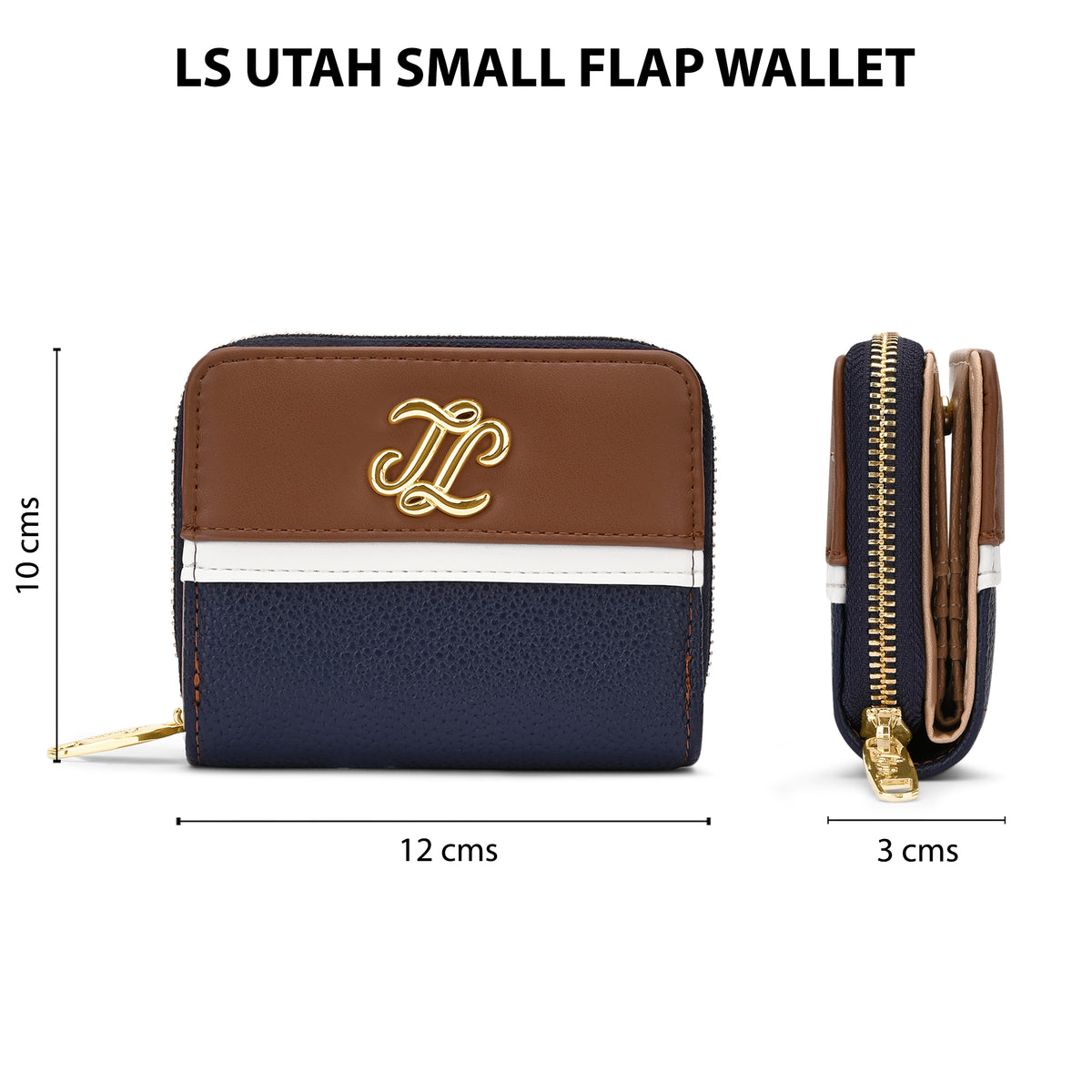 Utah Colourblock Flap Small Zip Around 'S Ladies Wallet Navy