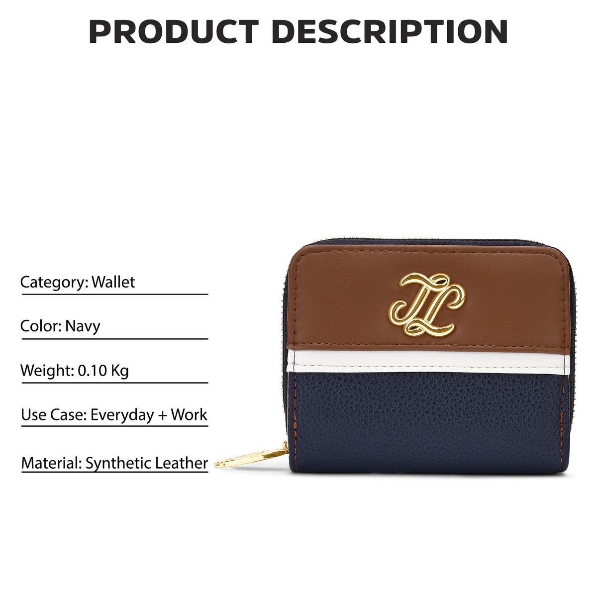 Utah Colourblock Flap Small Zip Around 'S Ladies Wallet Navy