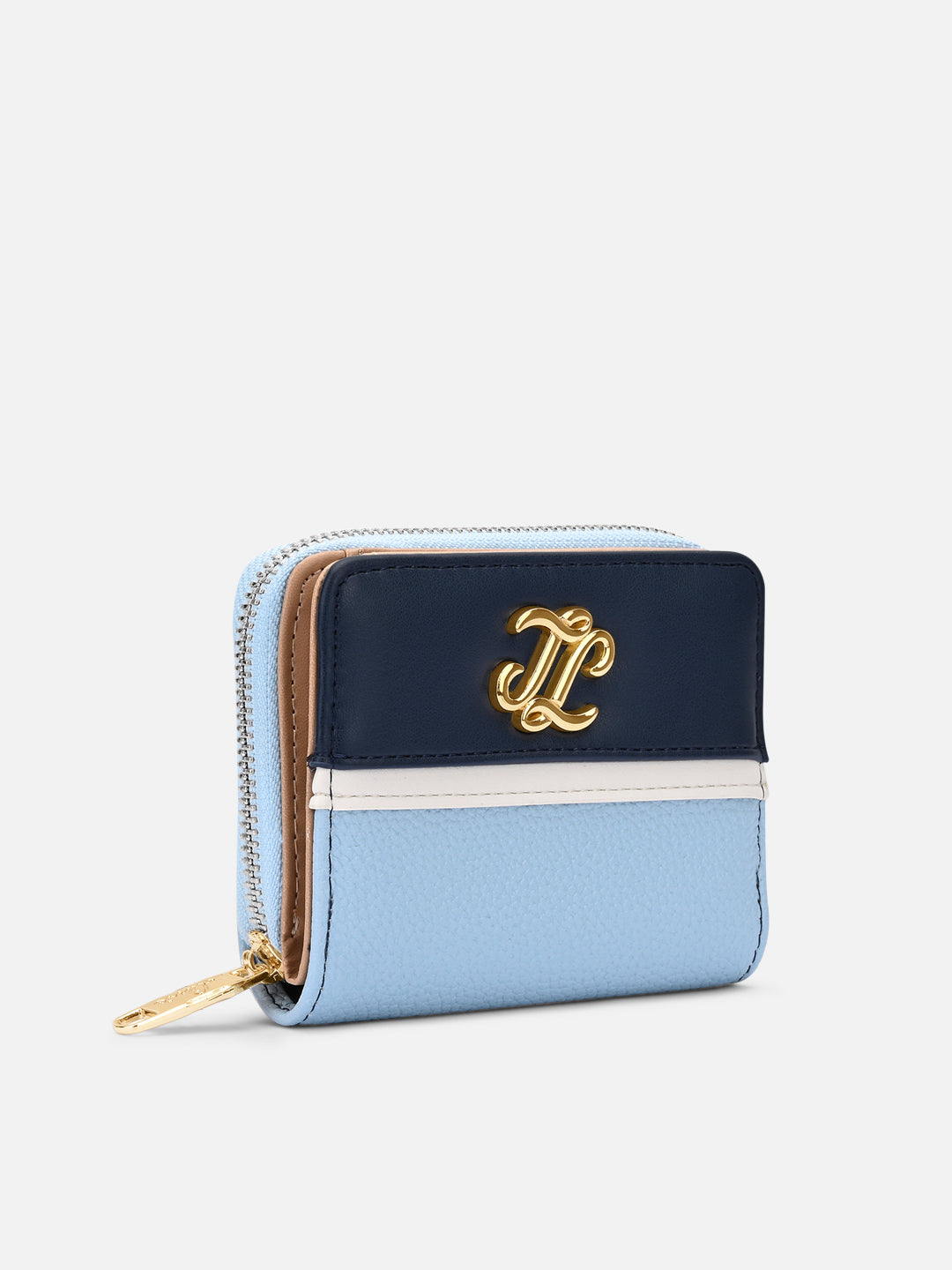 Utah Colourblock Flap Small Zip Around 'S Ladies Wallet Pale Blue