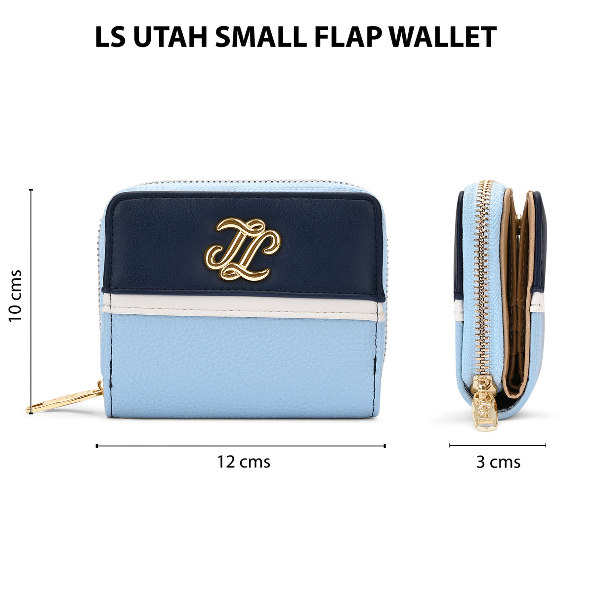 Utah Colourblock Flap Small Zip Around 'S Ladies Wallet Pale Blue