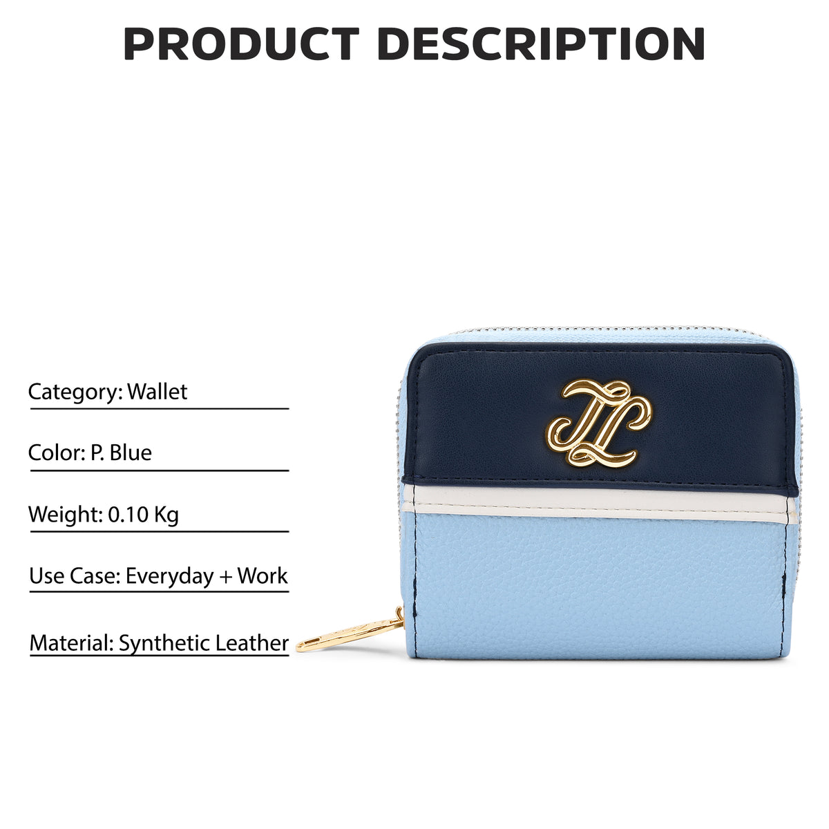 Utah Colourblock Flap Small Zip Around 'S Ladies Wallet Pale Blue