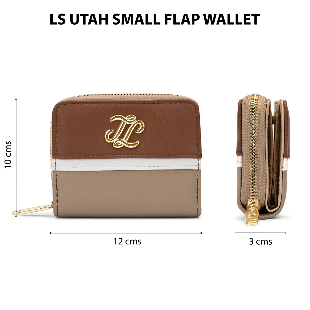 Utah Colourblock Flap Small Zip Around 'S Ladies Wallet Sand
