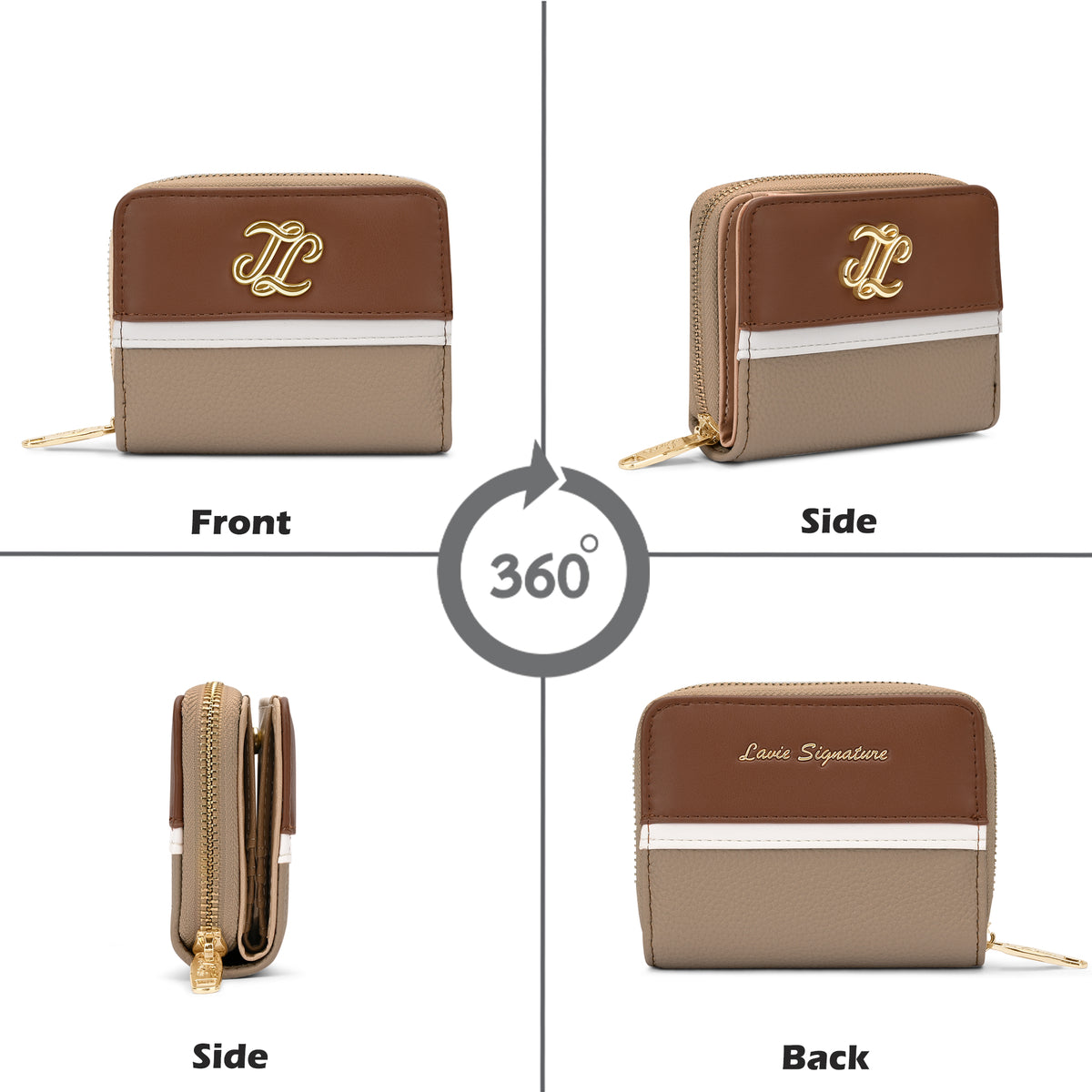 Utah Colourblock Flap Small Zip Around 'S Ladies Wallet Sand