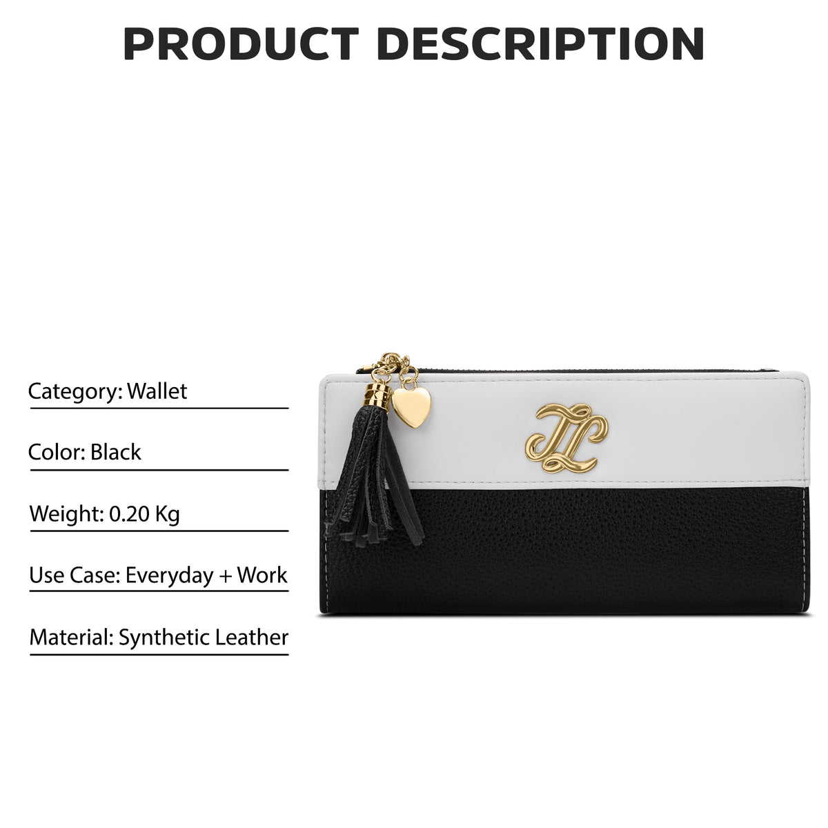 Vermont Colourblock Bifold Zip 'S Ladies Wallet Black