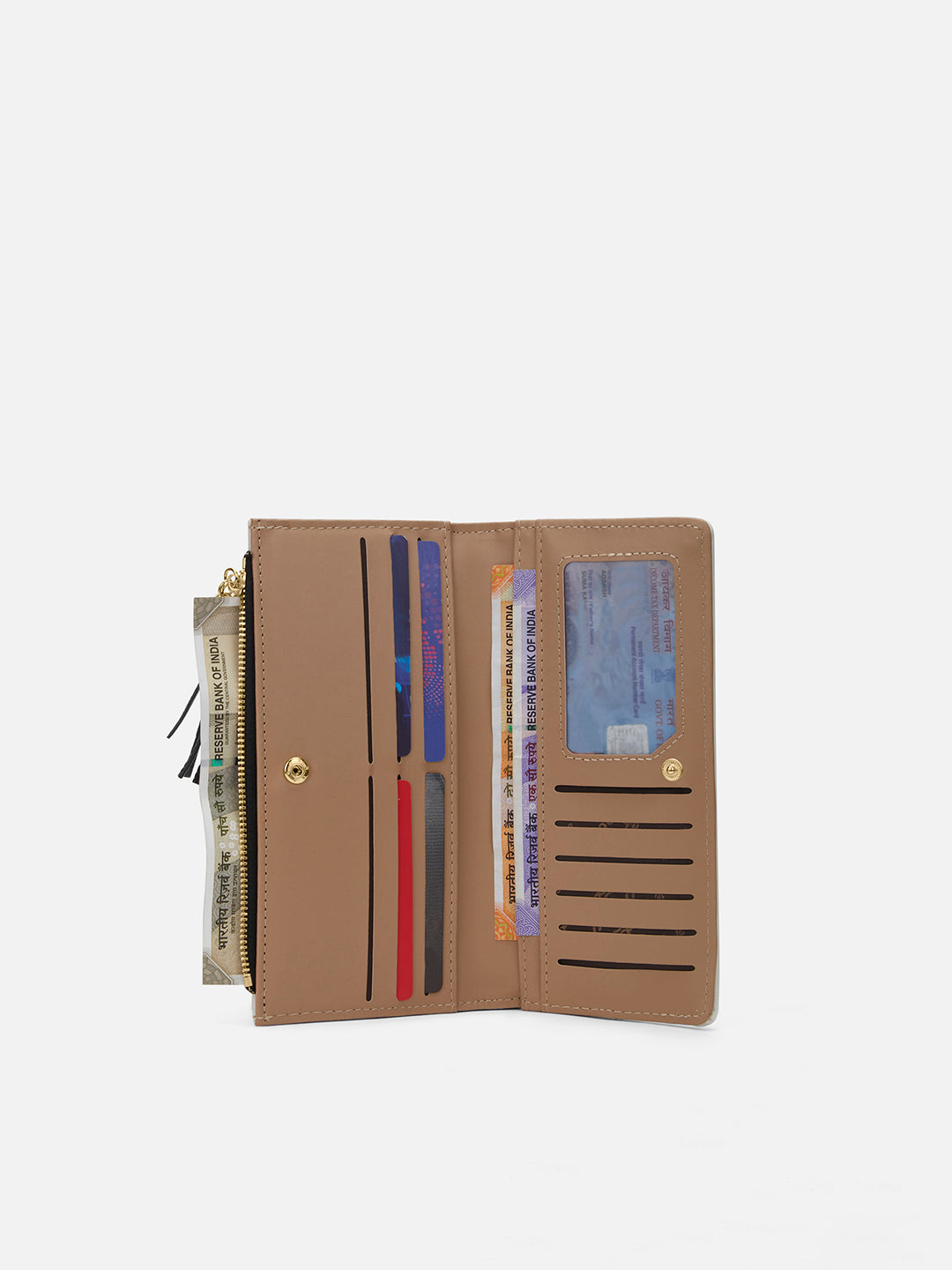 Vermont Colourblock Bifold Zip 'S Ladies Wallet Black