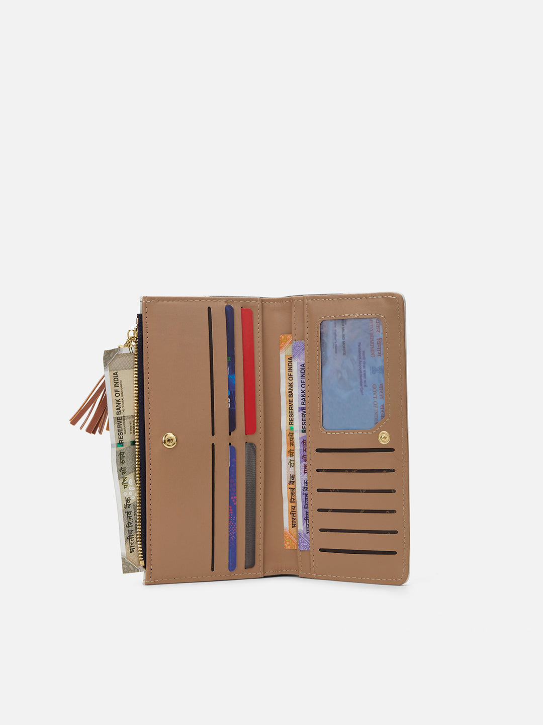 Vermont Colourblock Bifold Zip 'S Ladies Wallet Navy