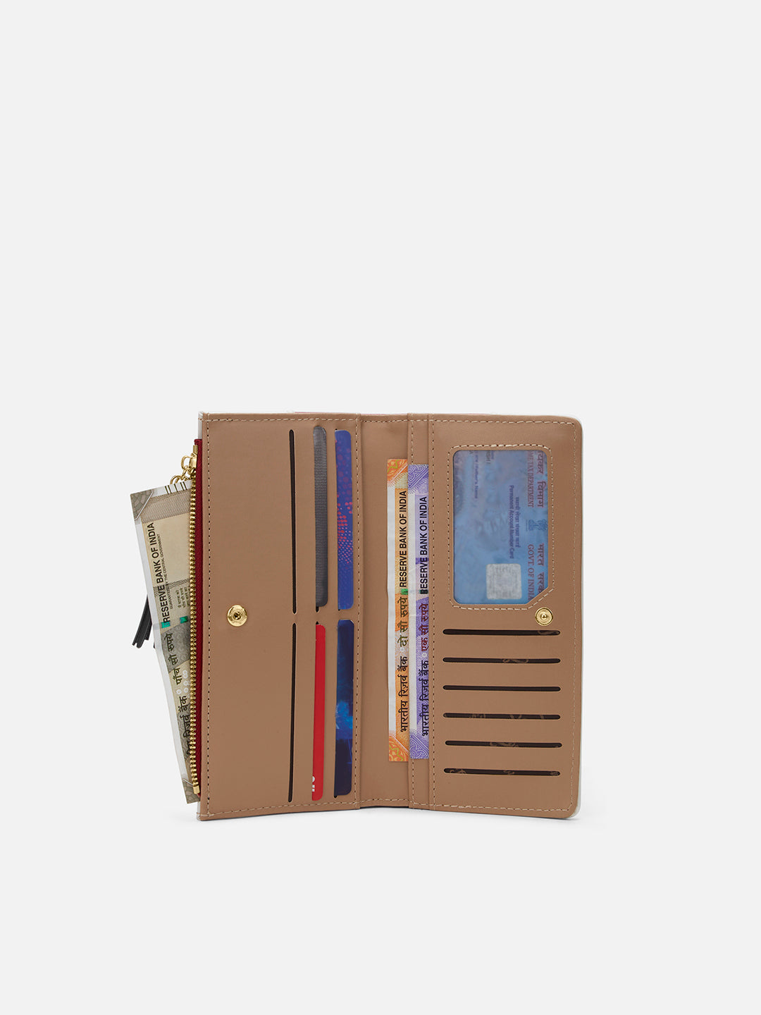Vermont Colourblock Bifold Zip 'S Ladies Wallet Red