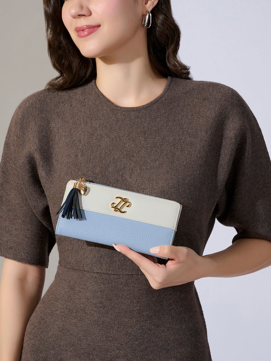 Vermont Colourblock Bifold Zip 'S Ladies Wallet Pale Blue