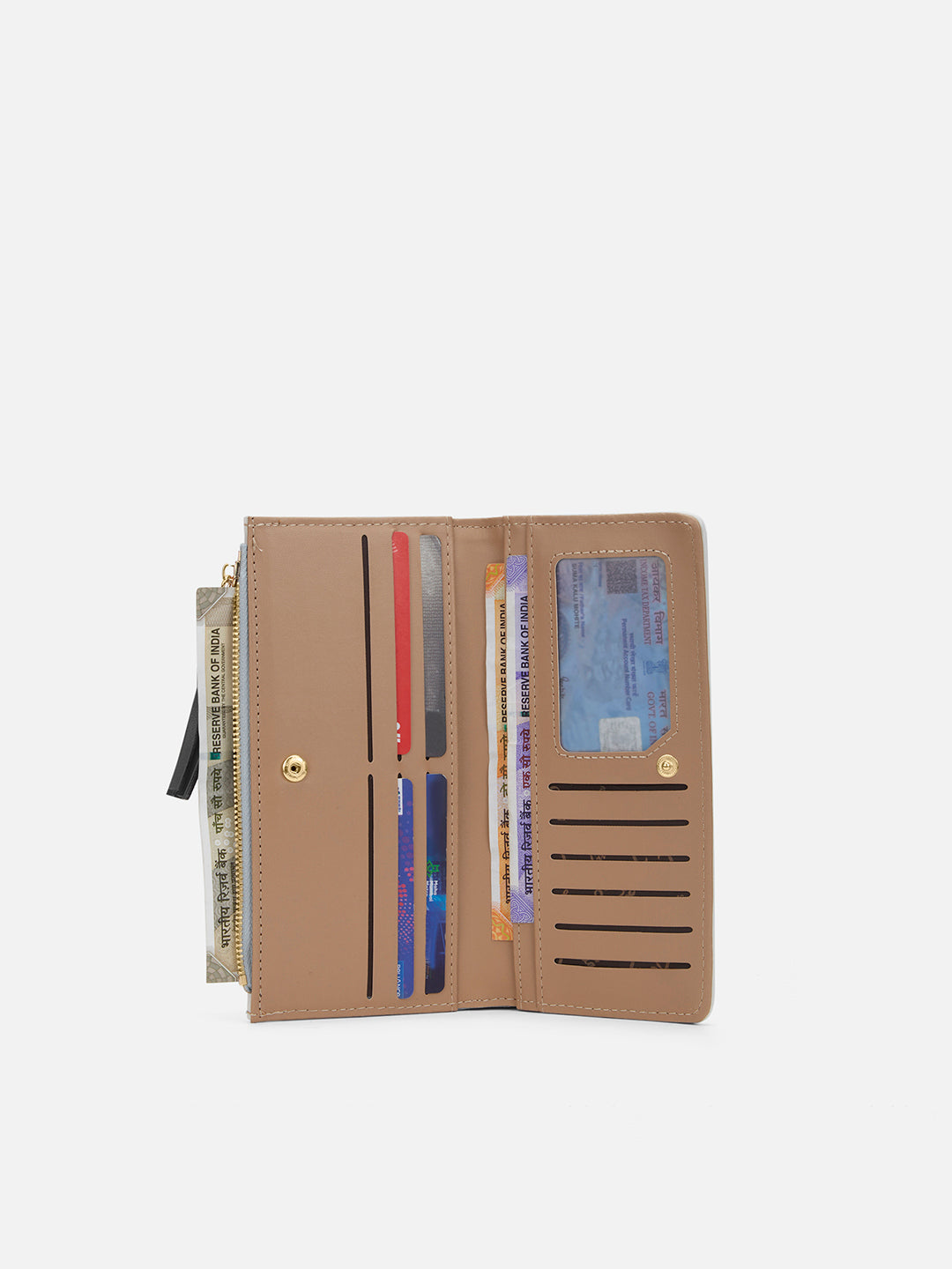 Vermont Colourblock Bifold Zip 'S Ladies Wallet Pale Blue