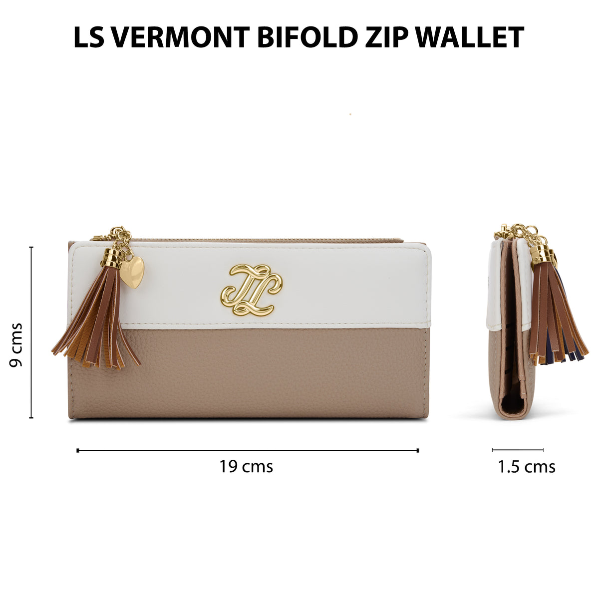 Vermont Colourblock Bifold Zip 'S Ladies Wallet Sand