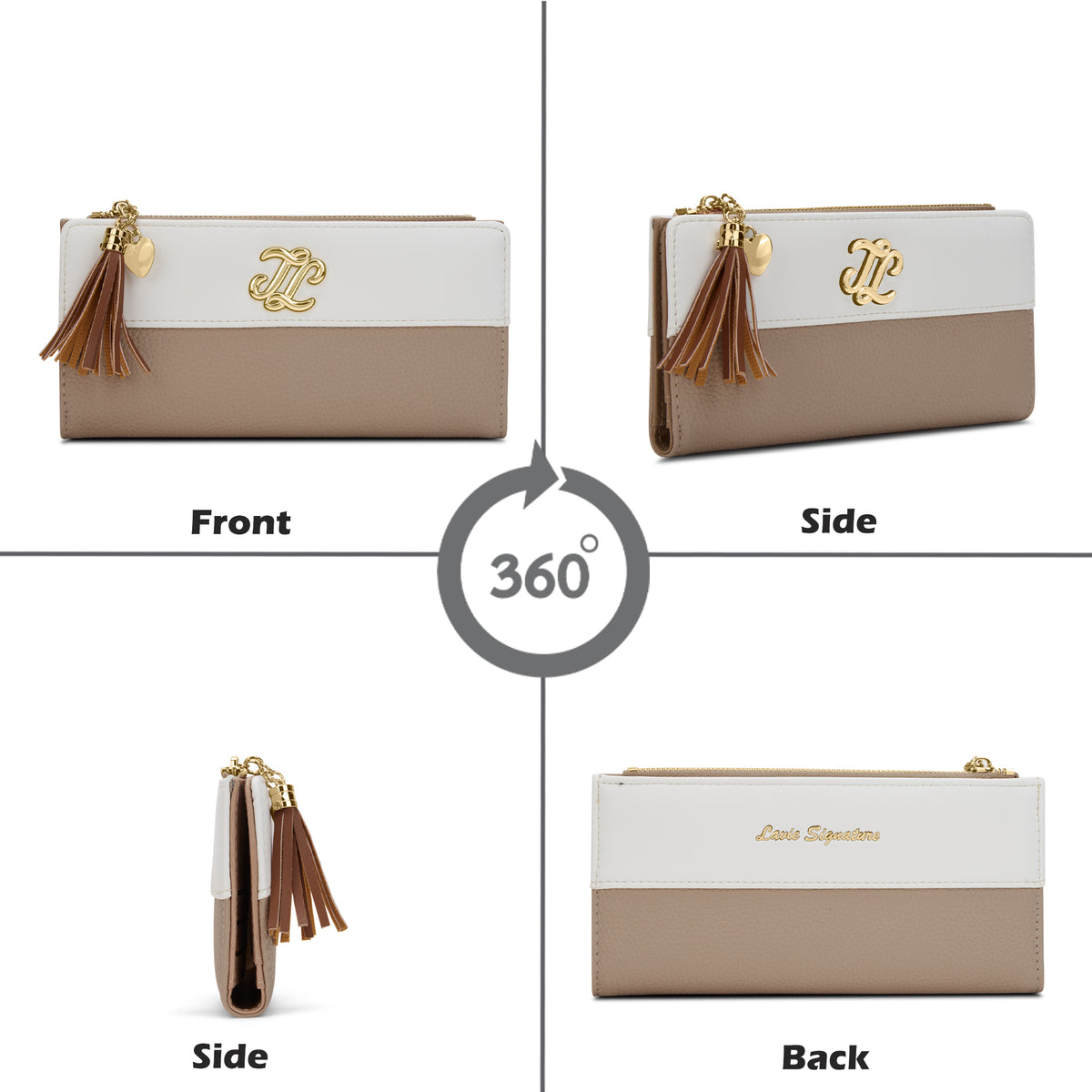 Vermont Colourblock Bifold Zip 'S Ladies Wallet Sand
