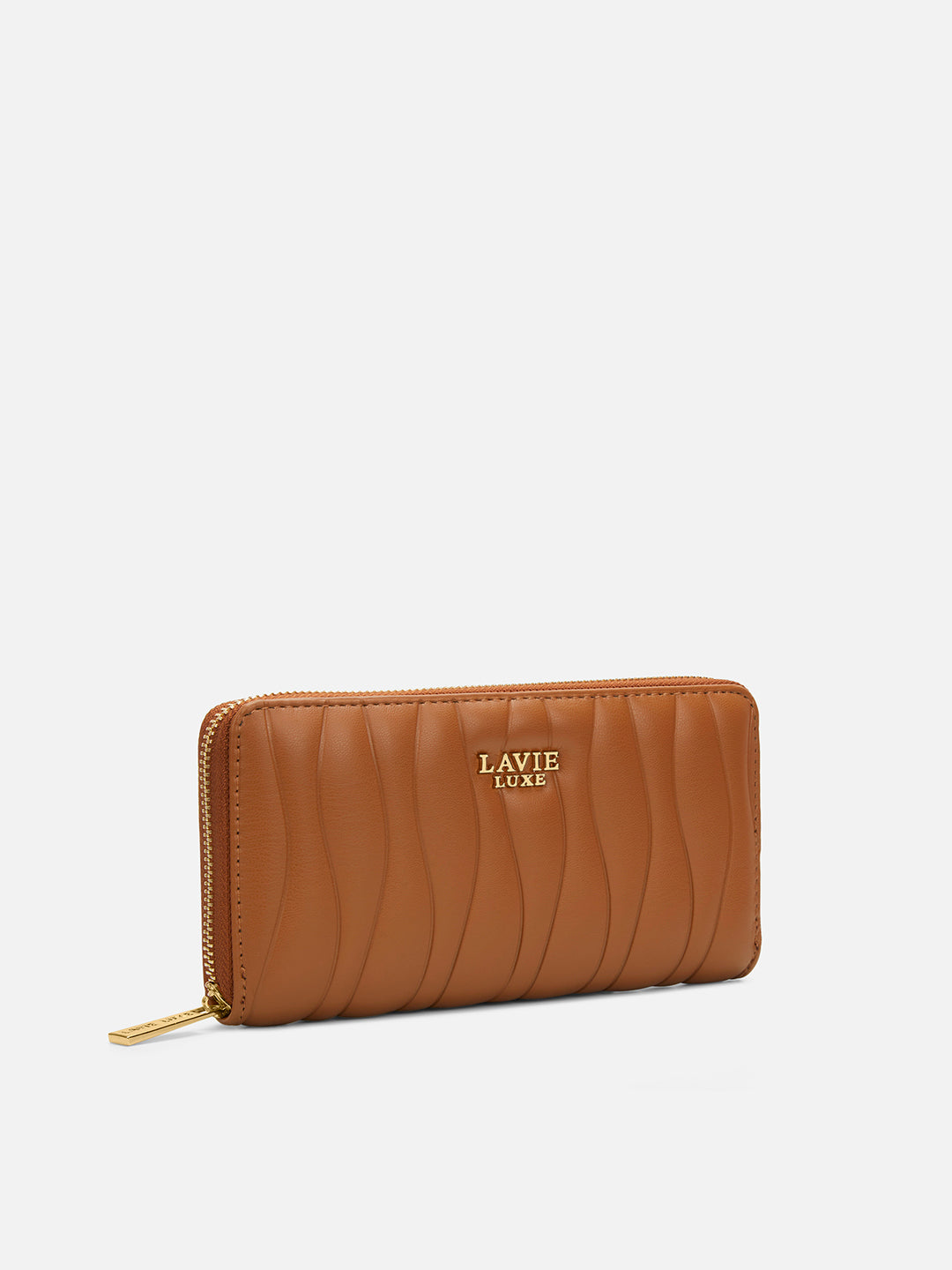 Lucie Emboss Ziparound Large Tan