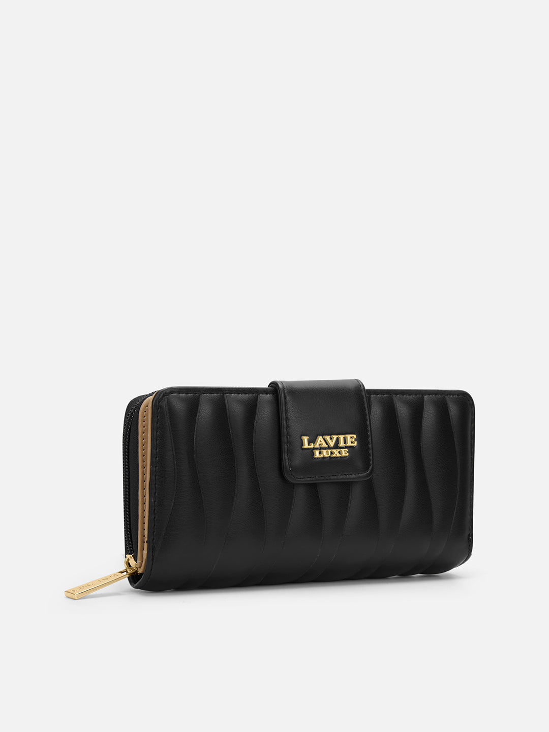Lucie Emboss Bifold Ziparound Black