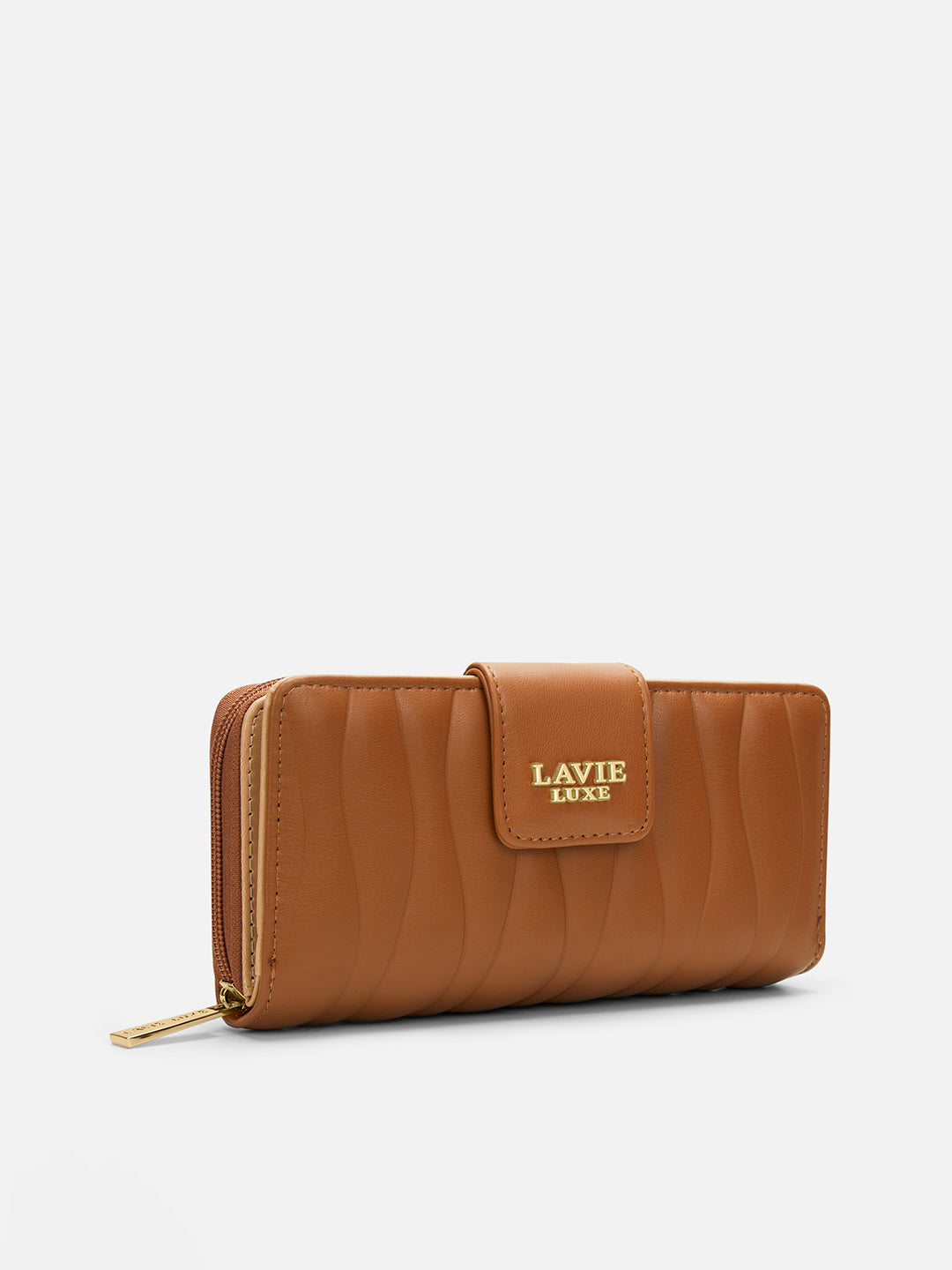 Lucie Emboss Bifold Ziparound Tan