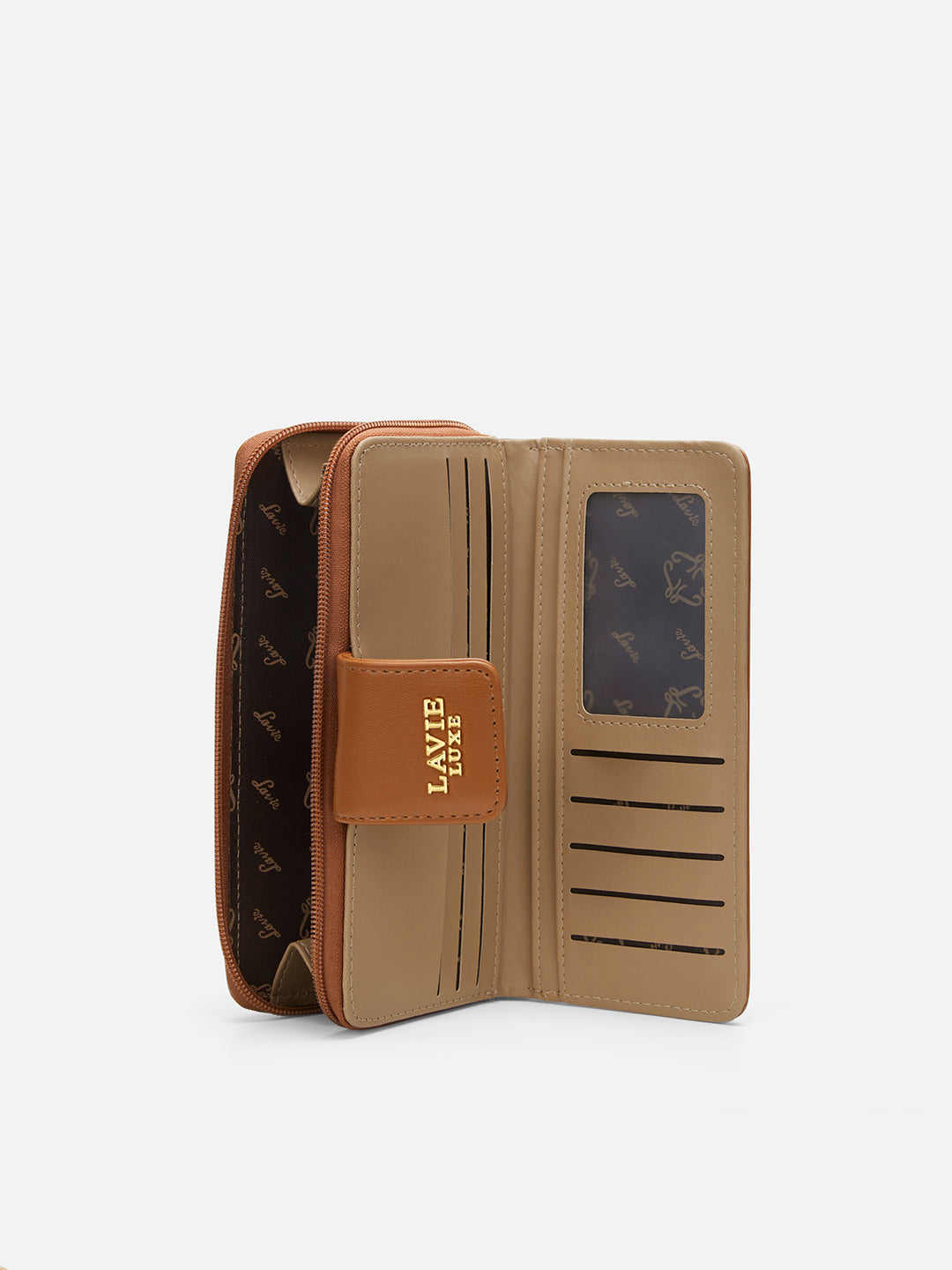 Lucie Emboss Bifold Ziparound Tan