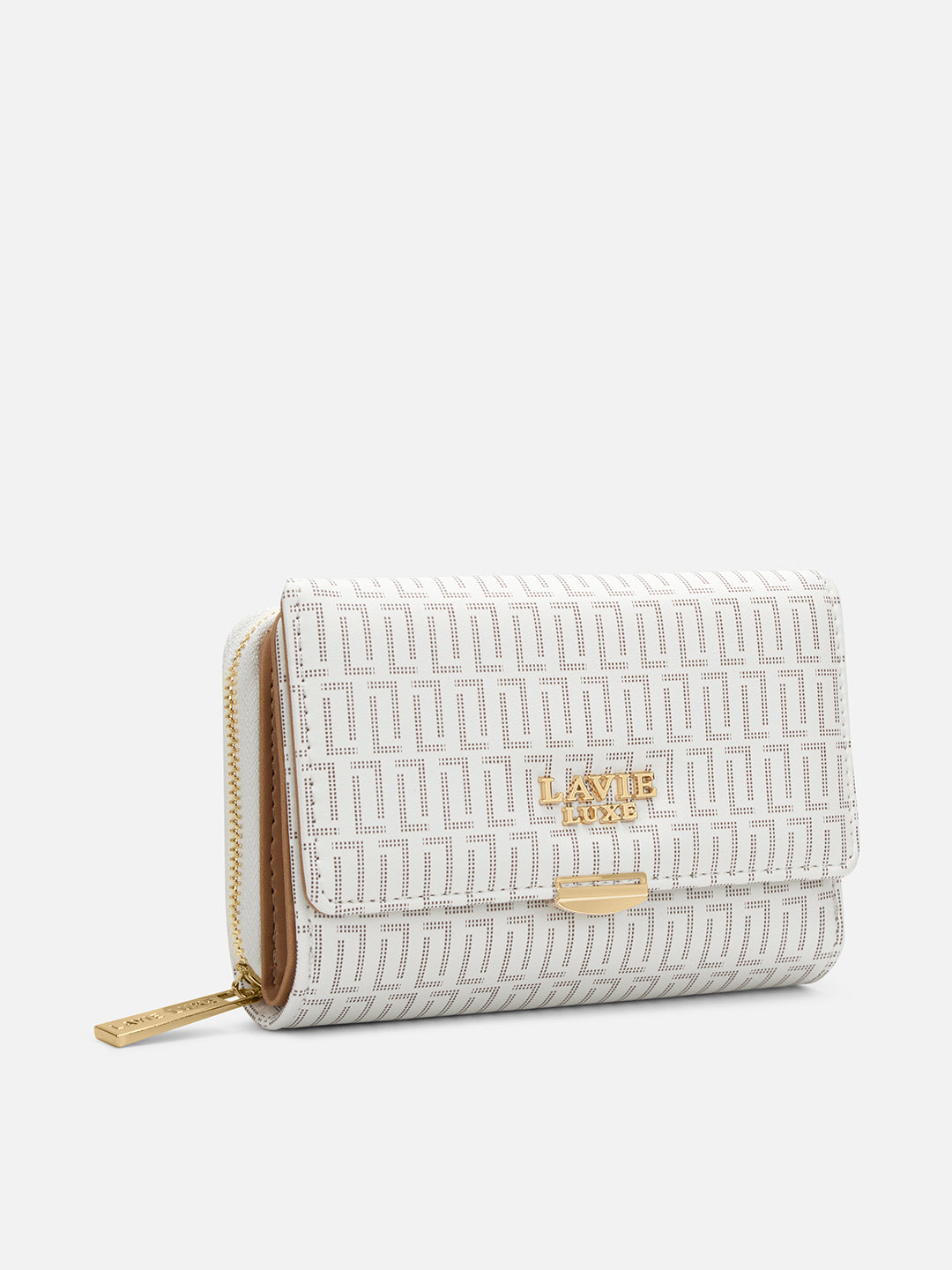 Monogram Amiee Medium Trifold Wallet White