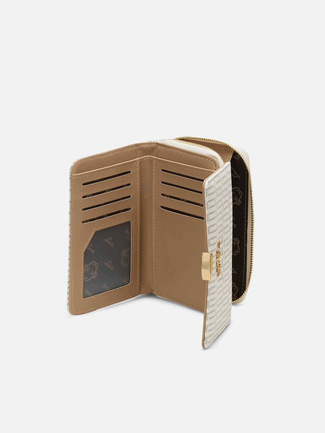Monogram Amiee Medium Trifold Wallet White