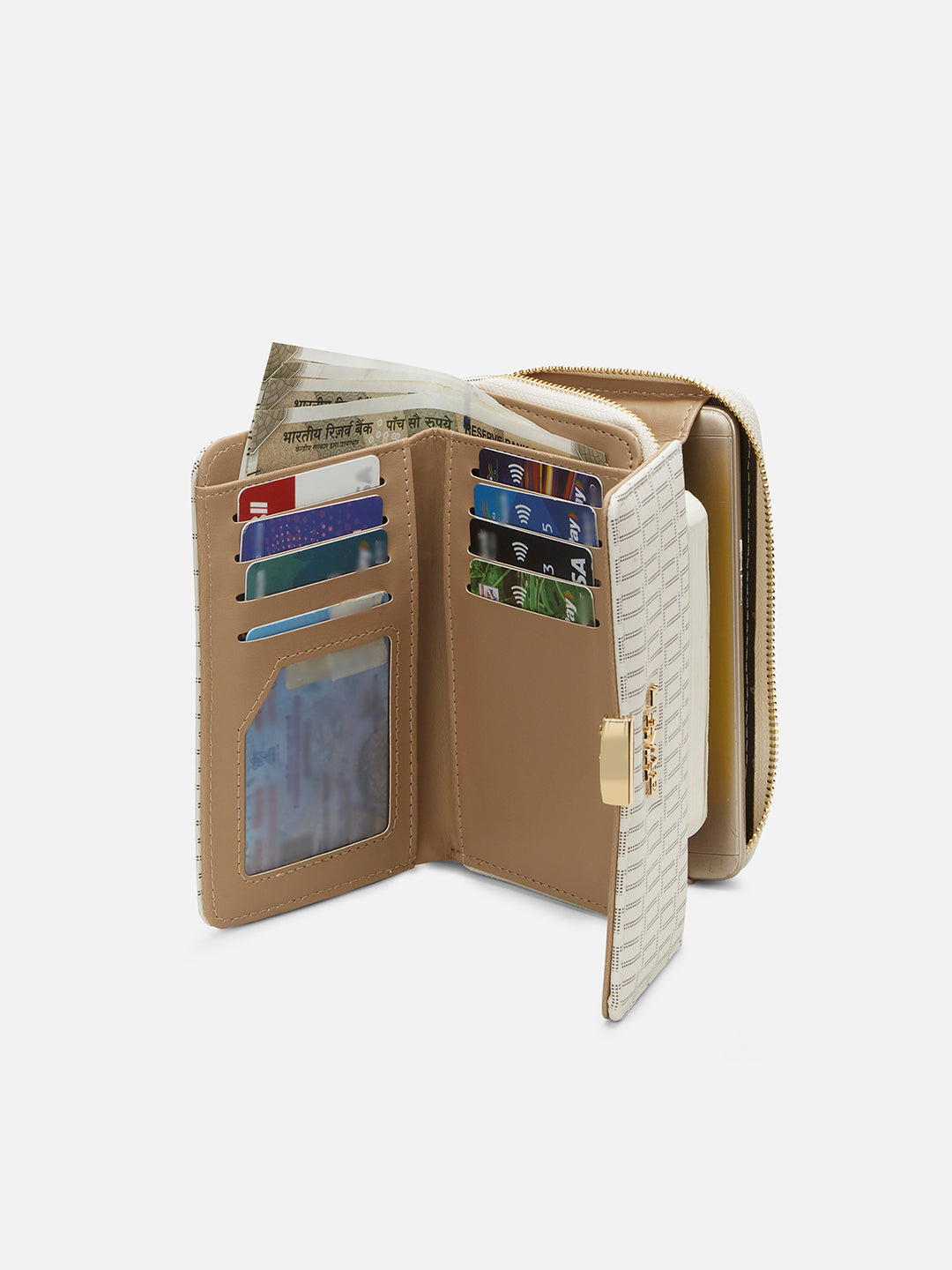 Monogram Amiee Medium Trifold Wallet White