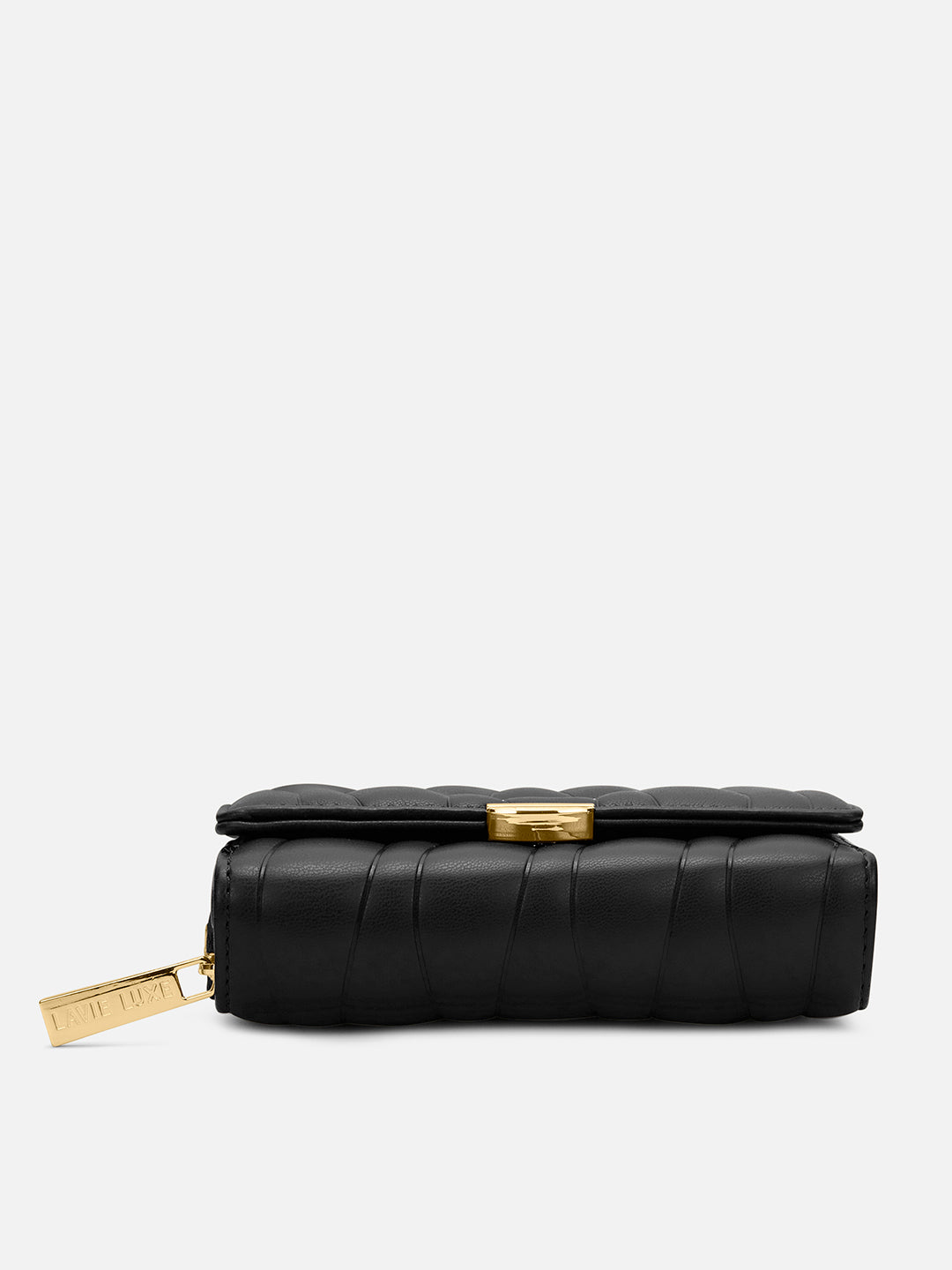 Lucie Emboss Trifold Medium Black