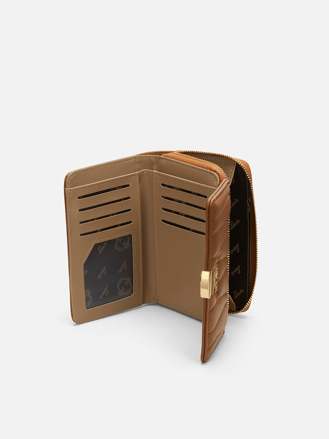 Lucie Emboss Trifold Medium Tan