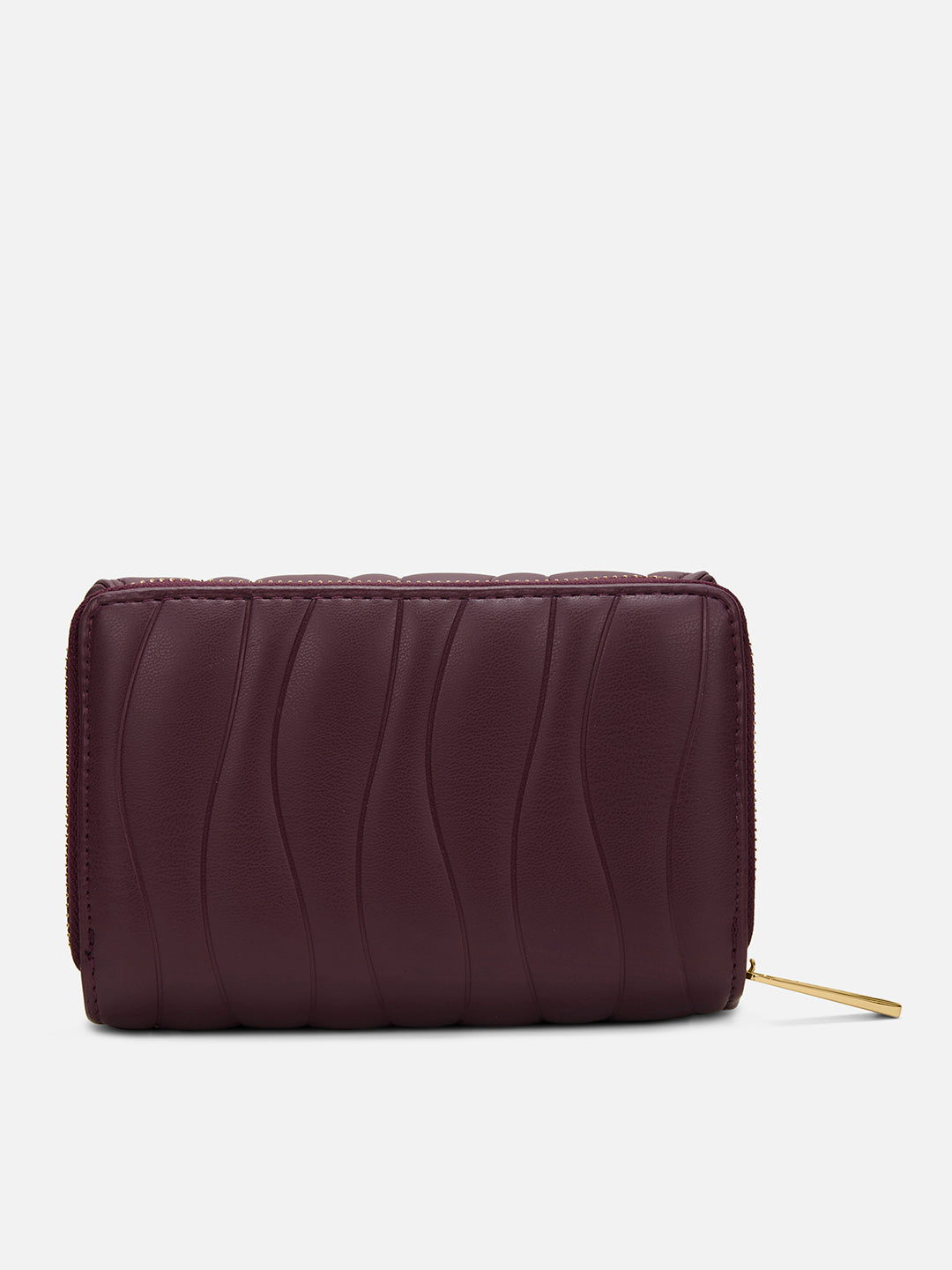 Lucie Emboss Trifold Medium Wallet Wine