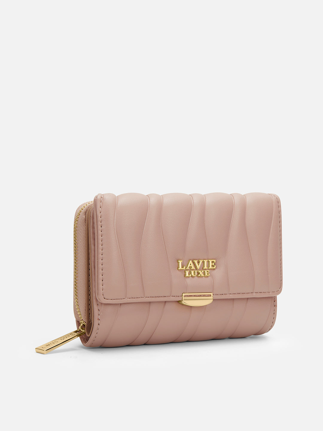 Lucie Emboss Trifold Medium Mocha