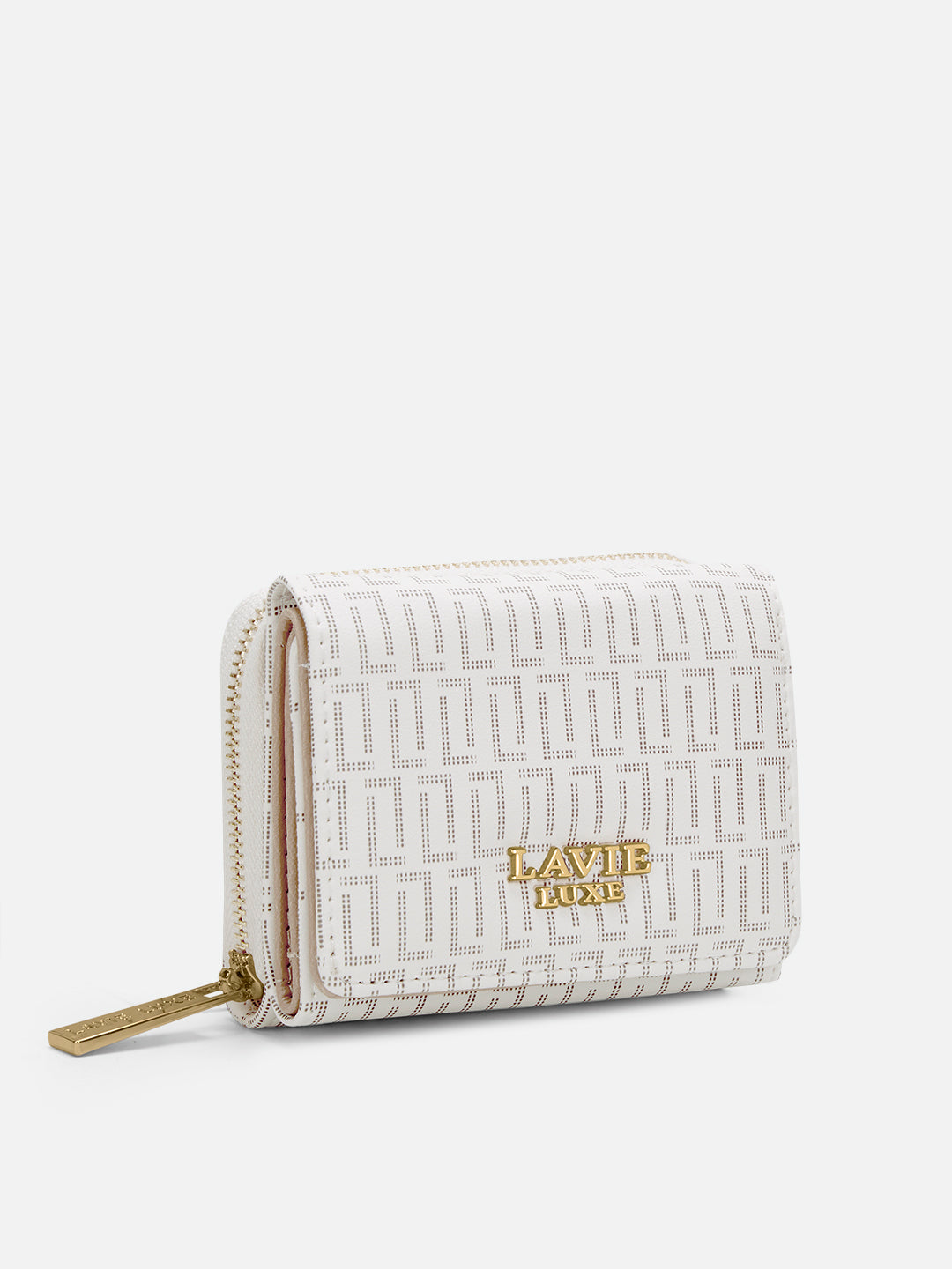 Monogram Lea Triifold Small Wallet White