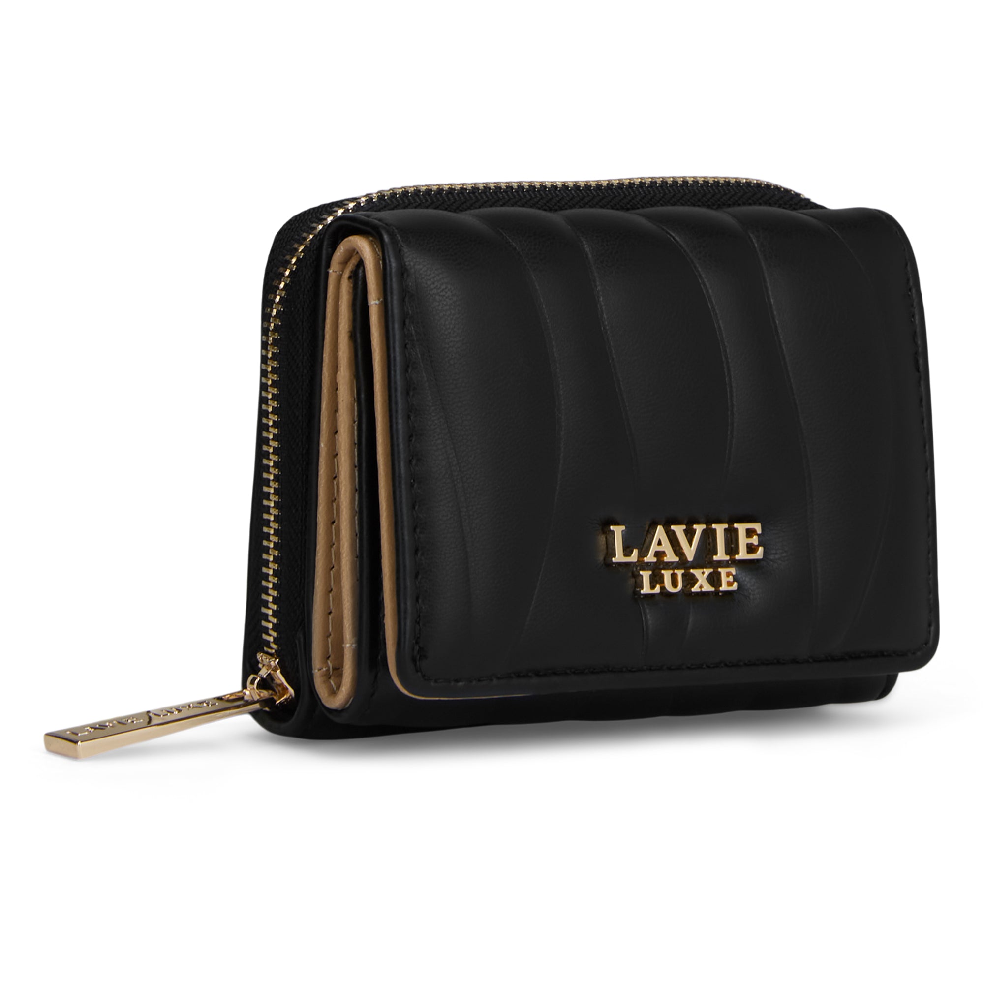 Lucie Emboss Trifold Small Black