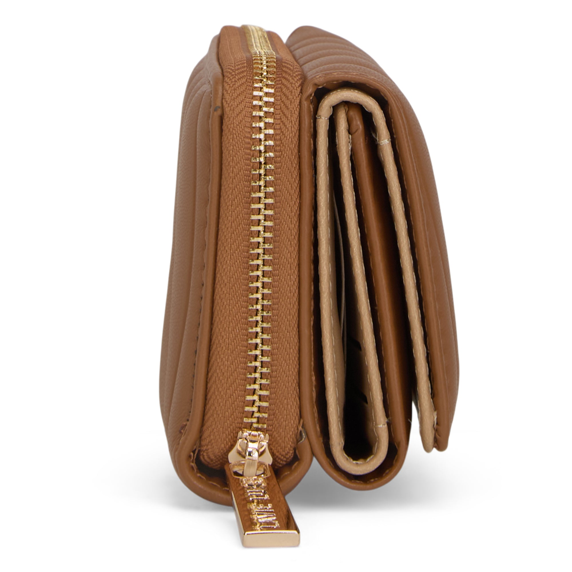 Lucie Emboss Trifold Small Tan