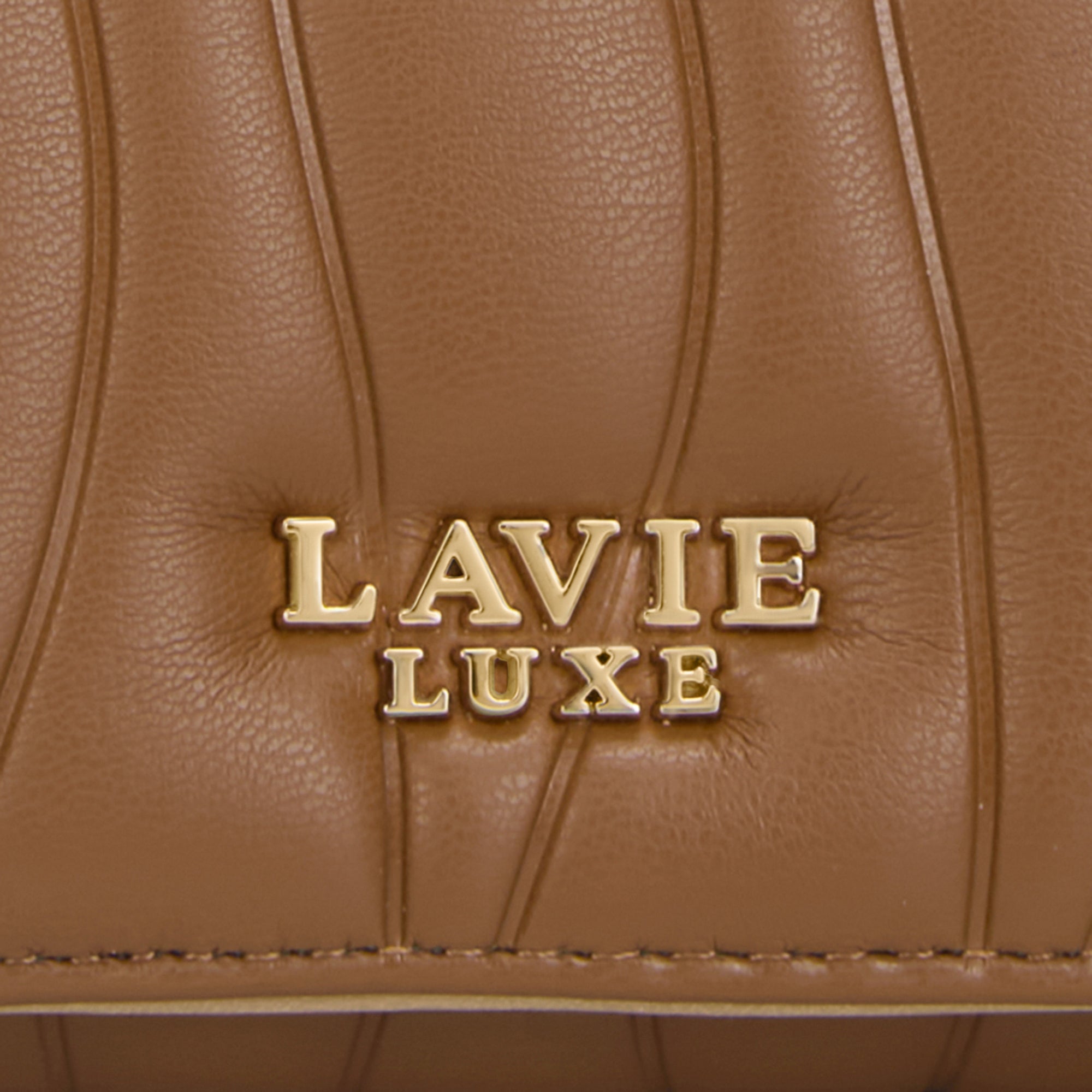 Lucie Emboss Trifold Small Tan