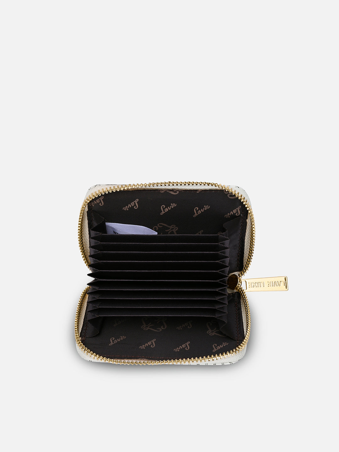 Monogram Belle Small Card Wallet White