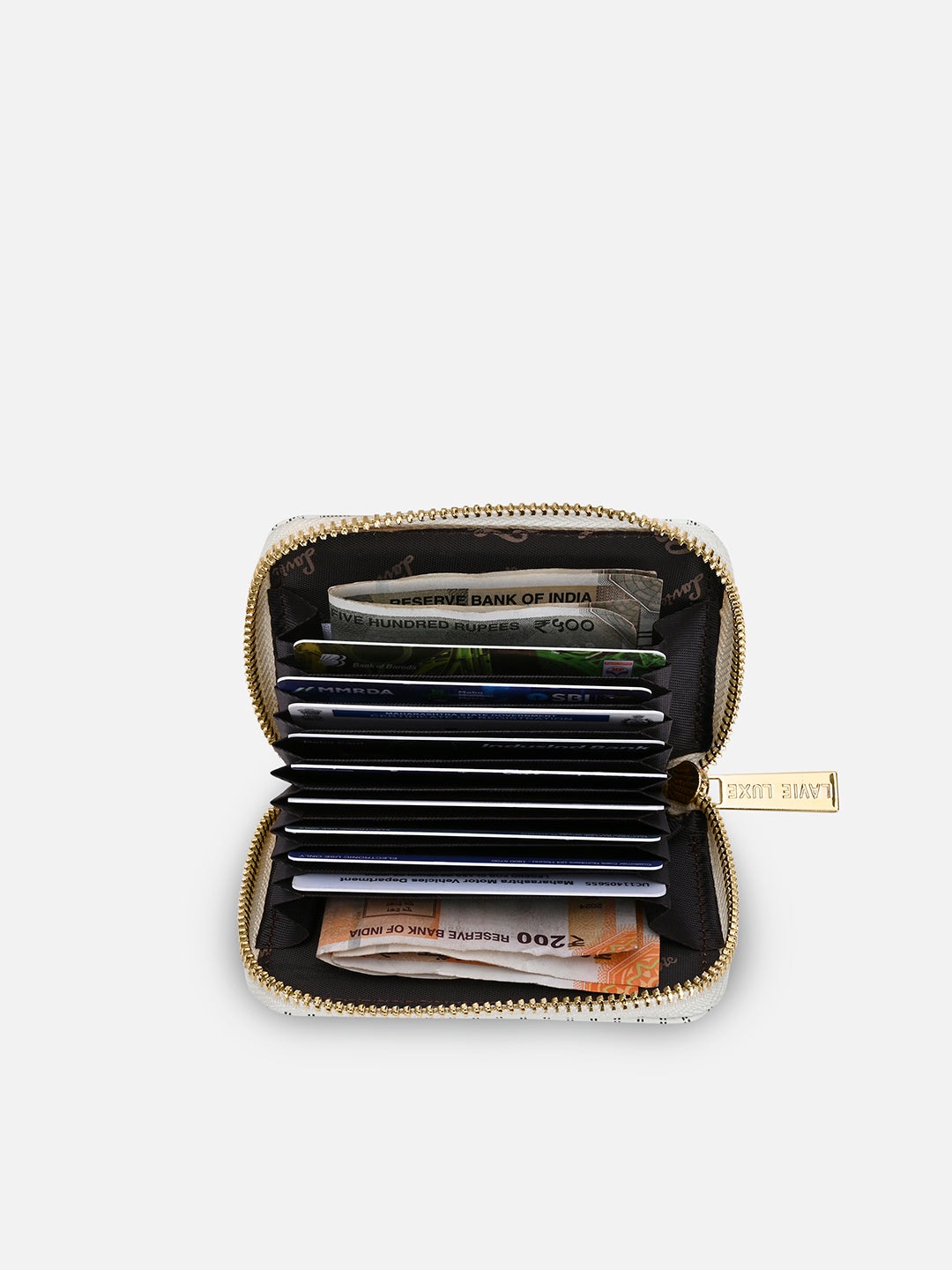 Monogram Belle Small Card Wallet White