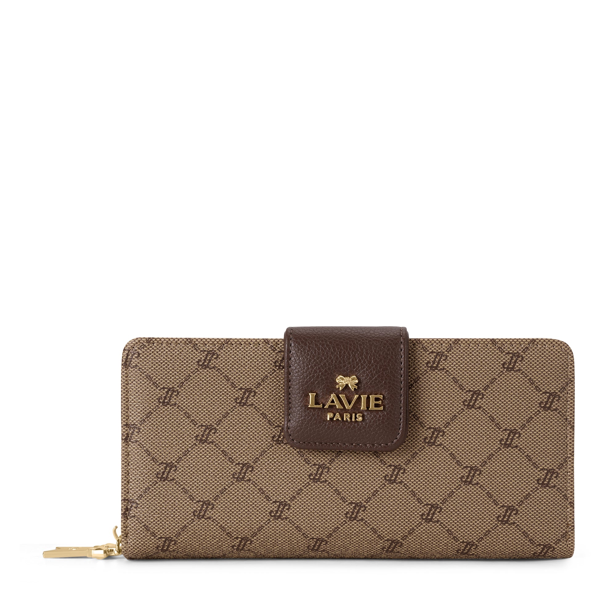 Mono Marie Bifold Zip Around Wallet Latte