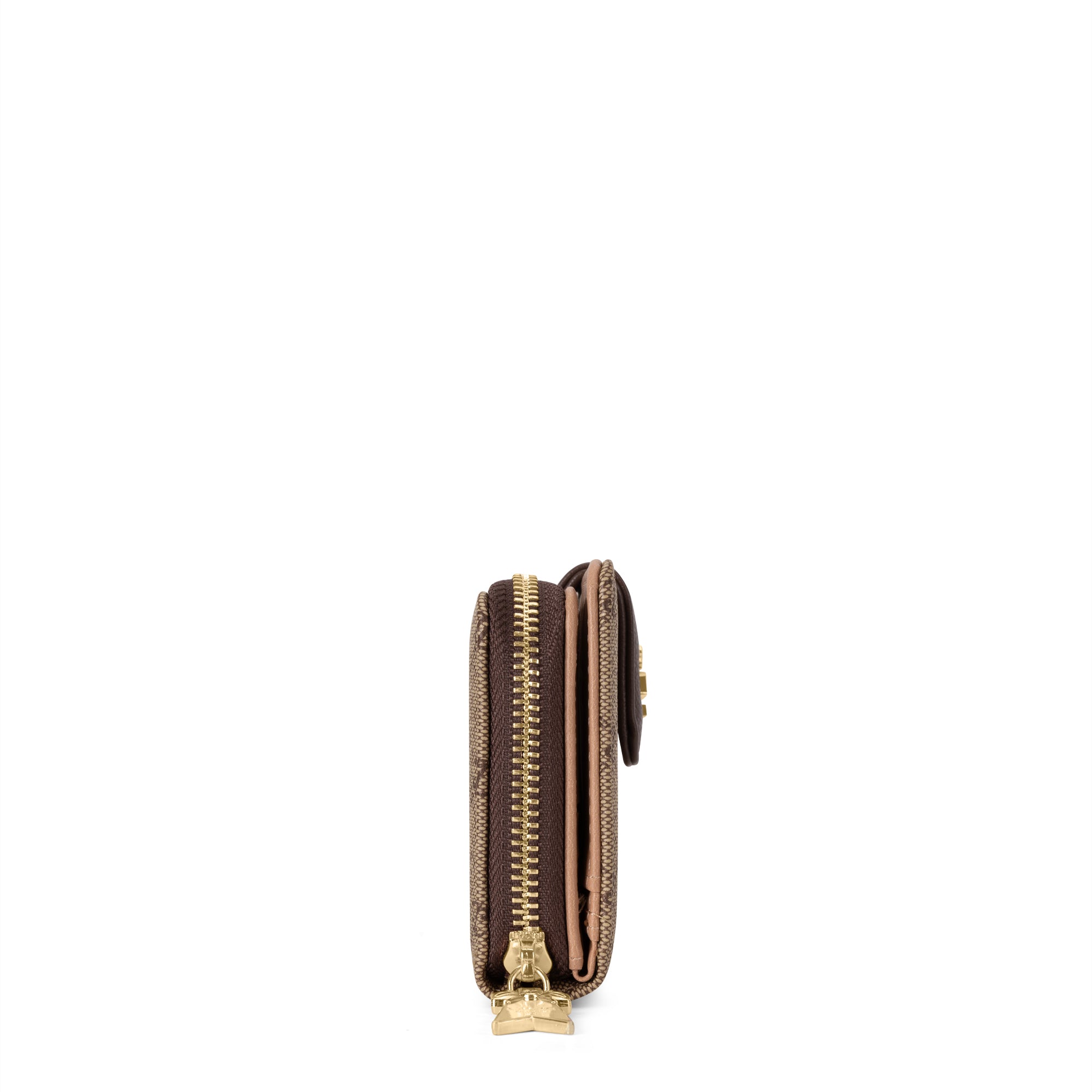 Mono Marie Bifold Zip Around Wallet Latte
