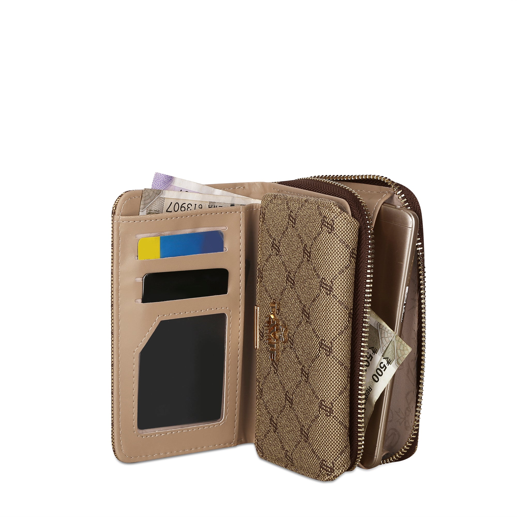 Mono Neomee Trifold Wallet Latte
