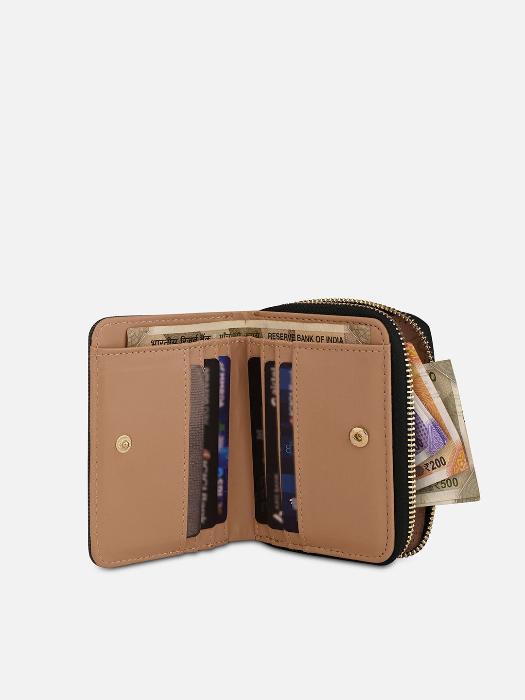 Mono Lynette Flap Zip Around Wallet Charcoal