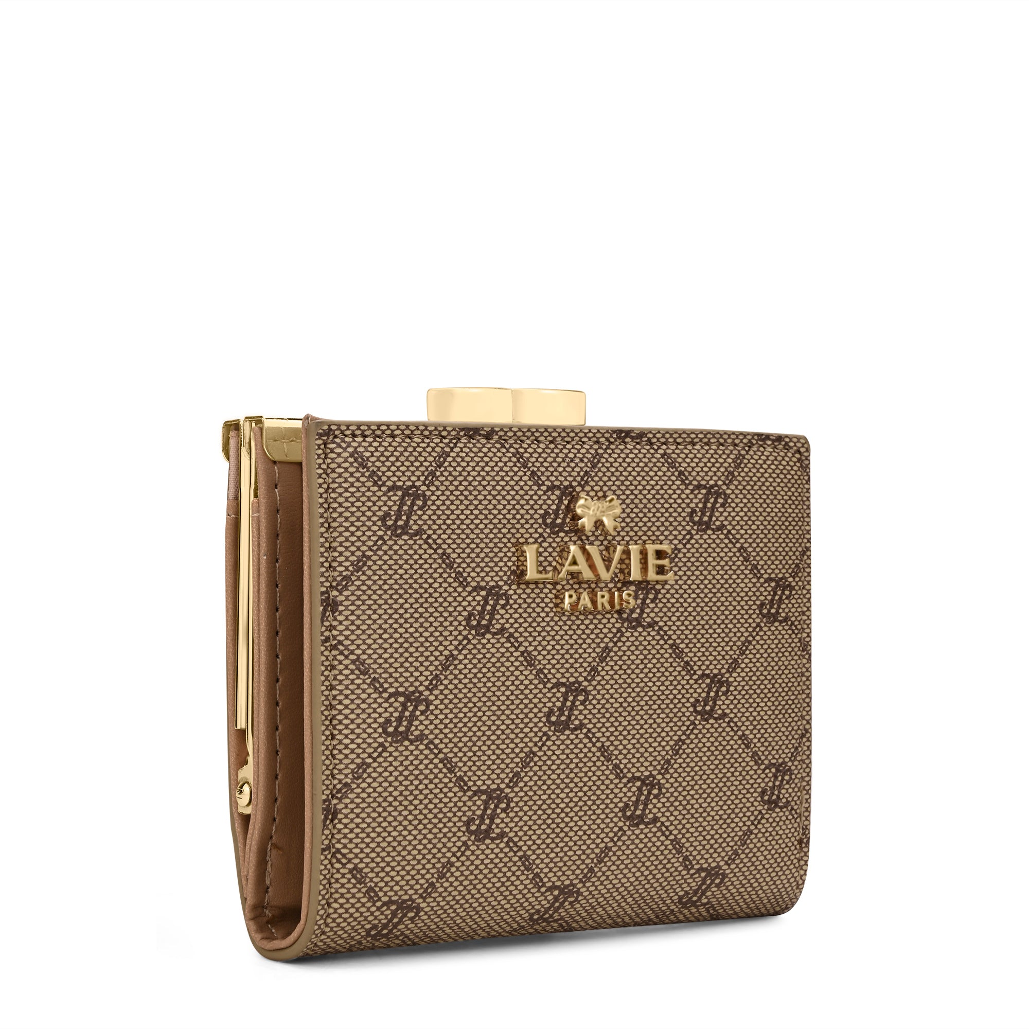 Mono Romane Small Frame Wallet Latte